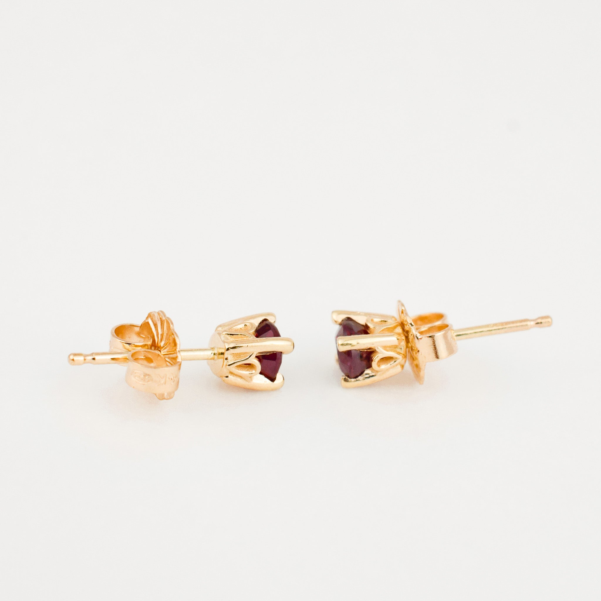 vintage Ruby Stud Earrings