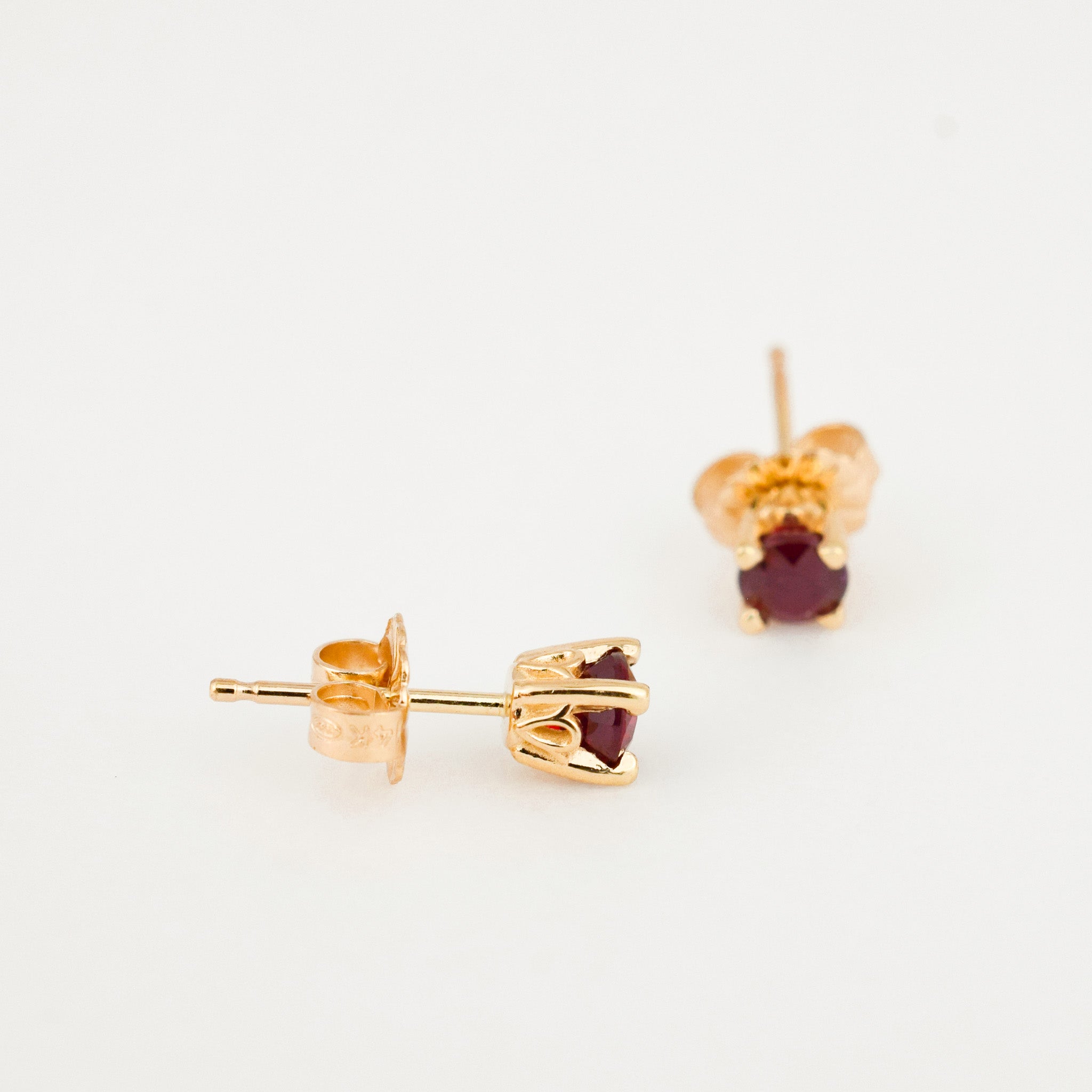 vintage Ruby Stud Earrings
