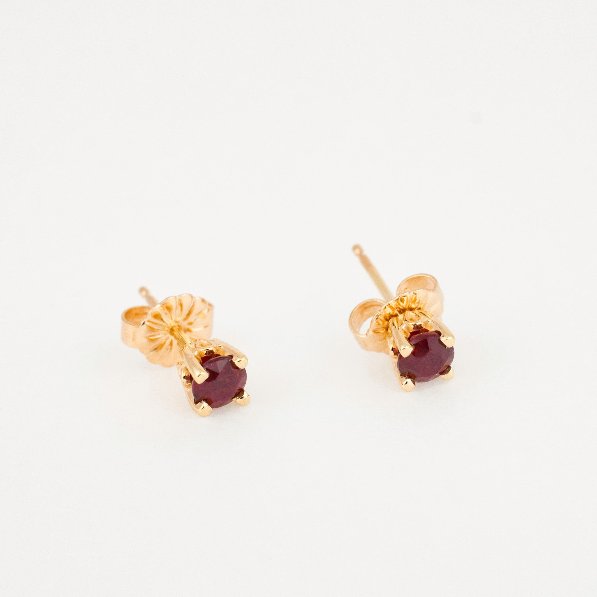 vintage Ruby Stud Earrings