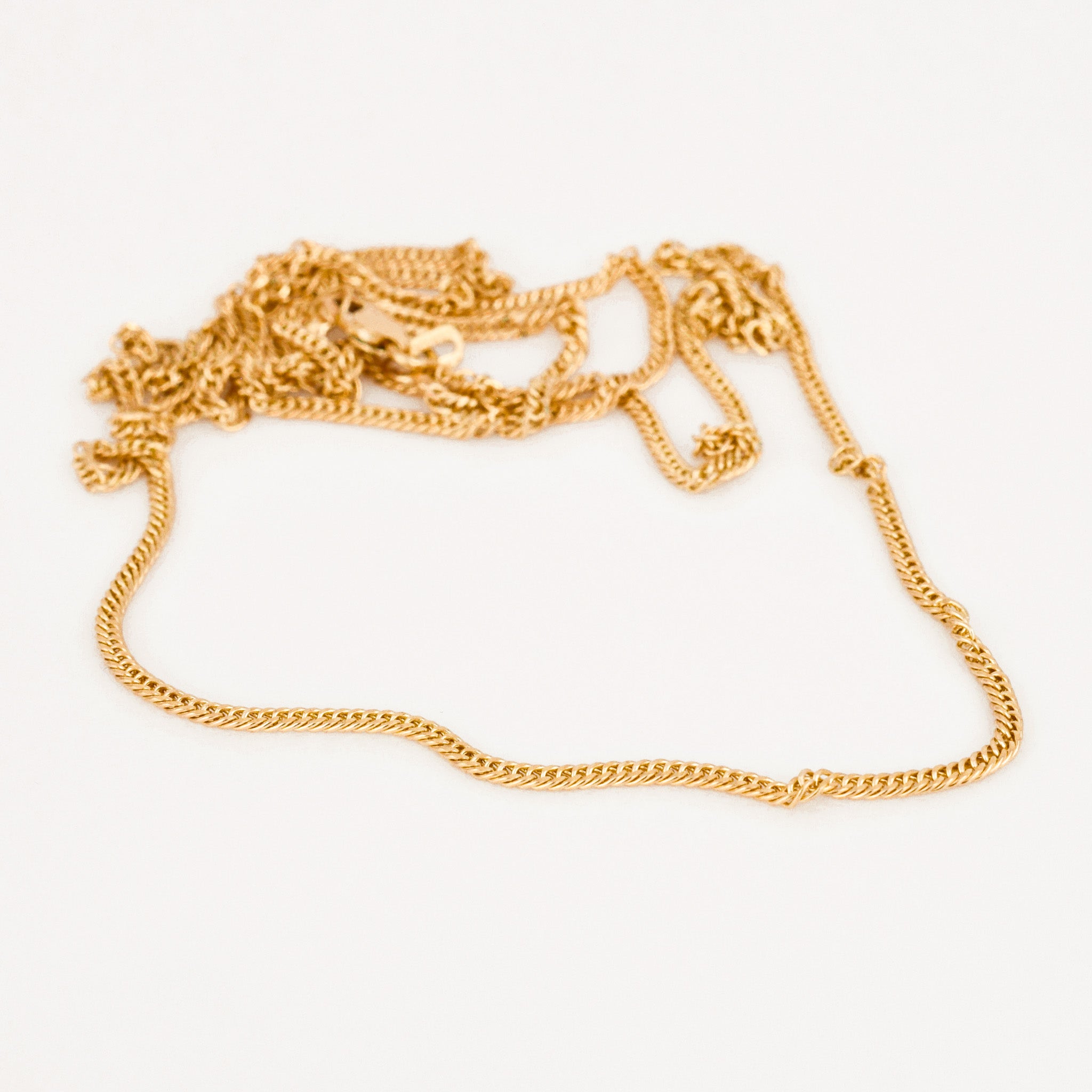 vintage 10k gold 24" Curb Chain Necklace