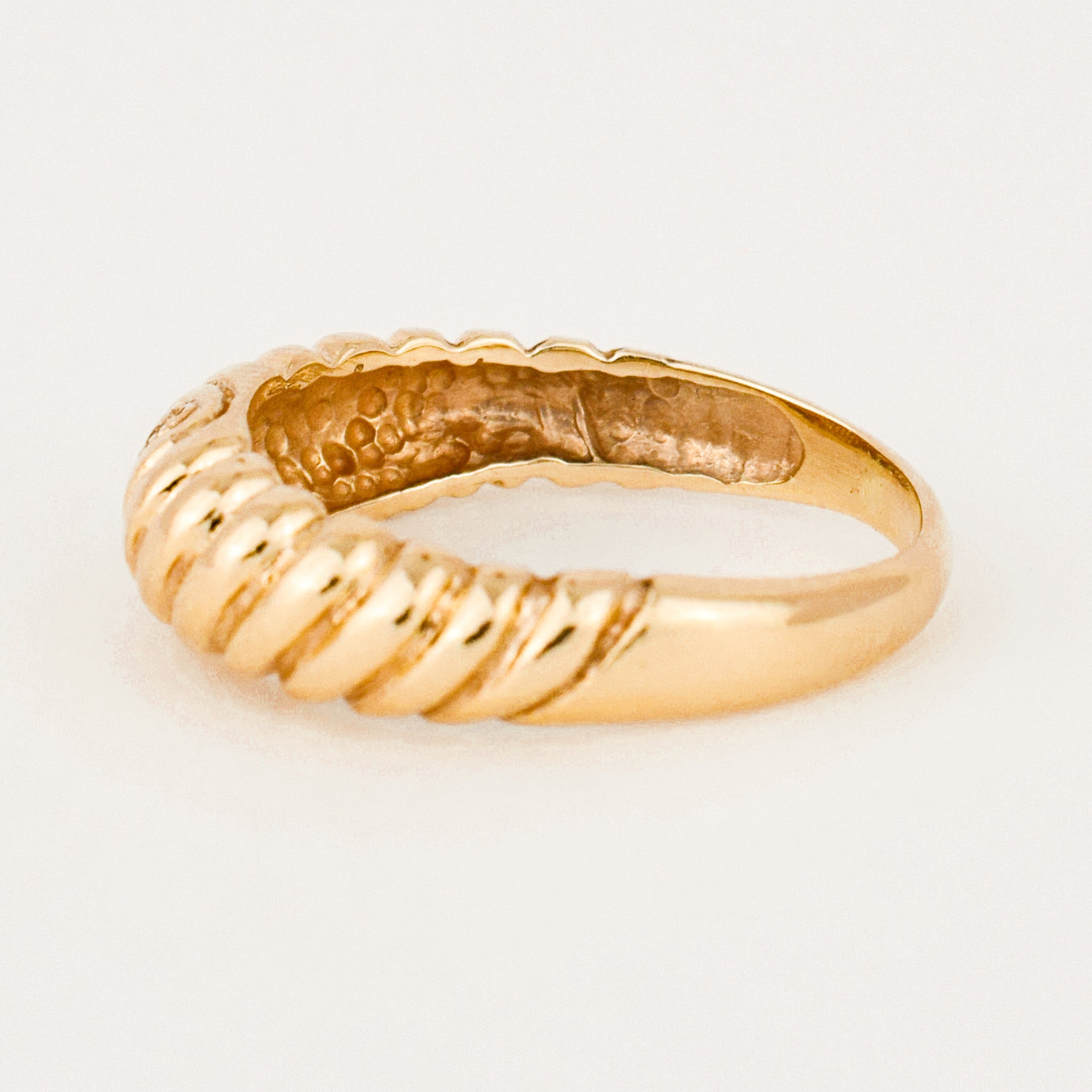 vintage croissant ring with diamonds 