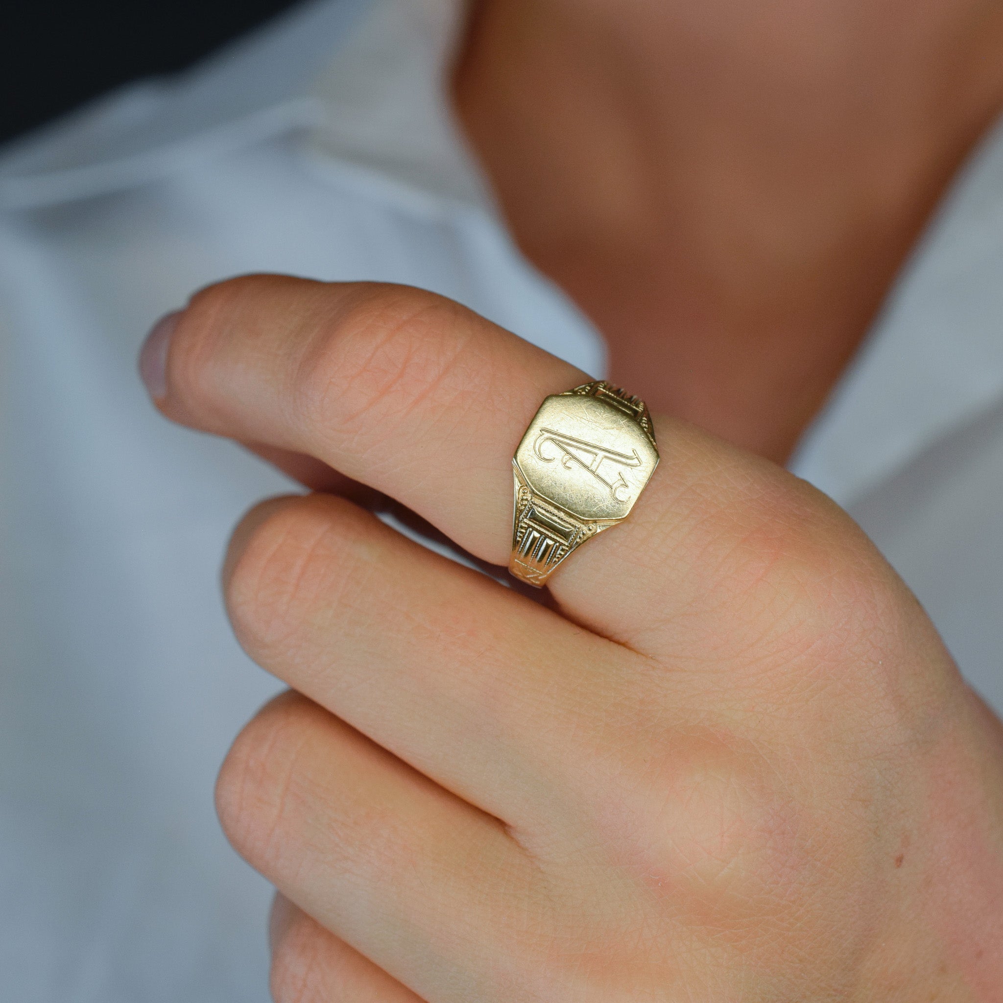 'A' Signet Ring