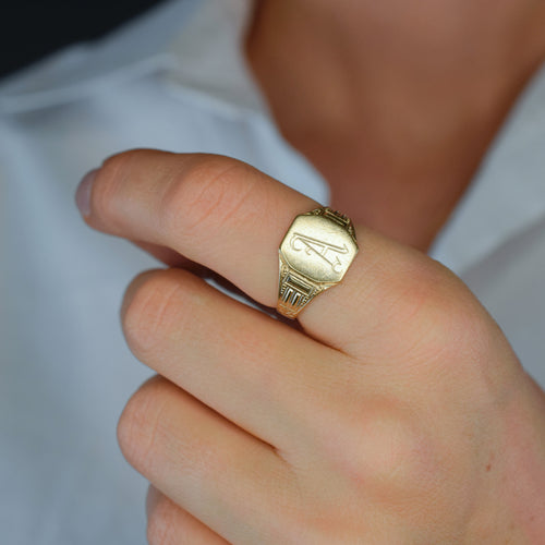 'A' Signet Ring