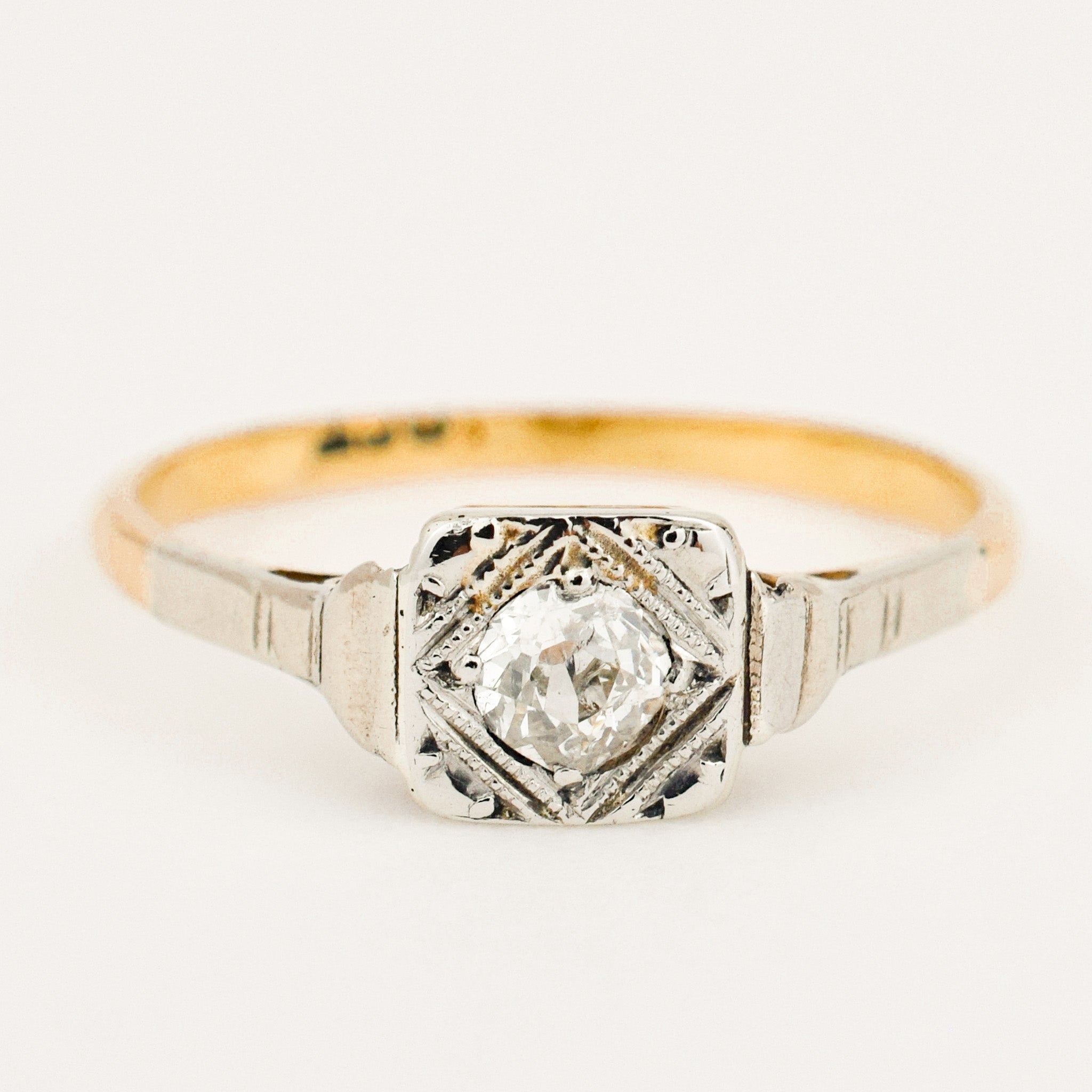 antique old mine cut diamond engagement ring 