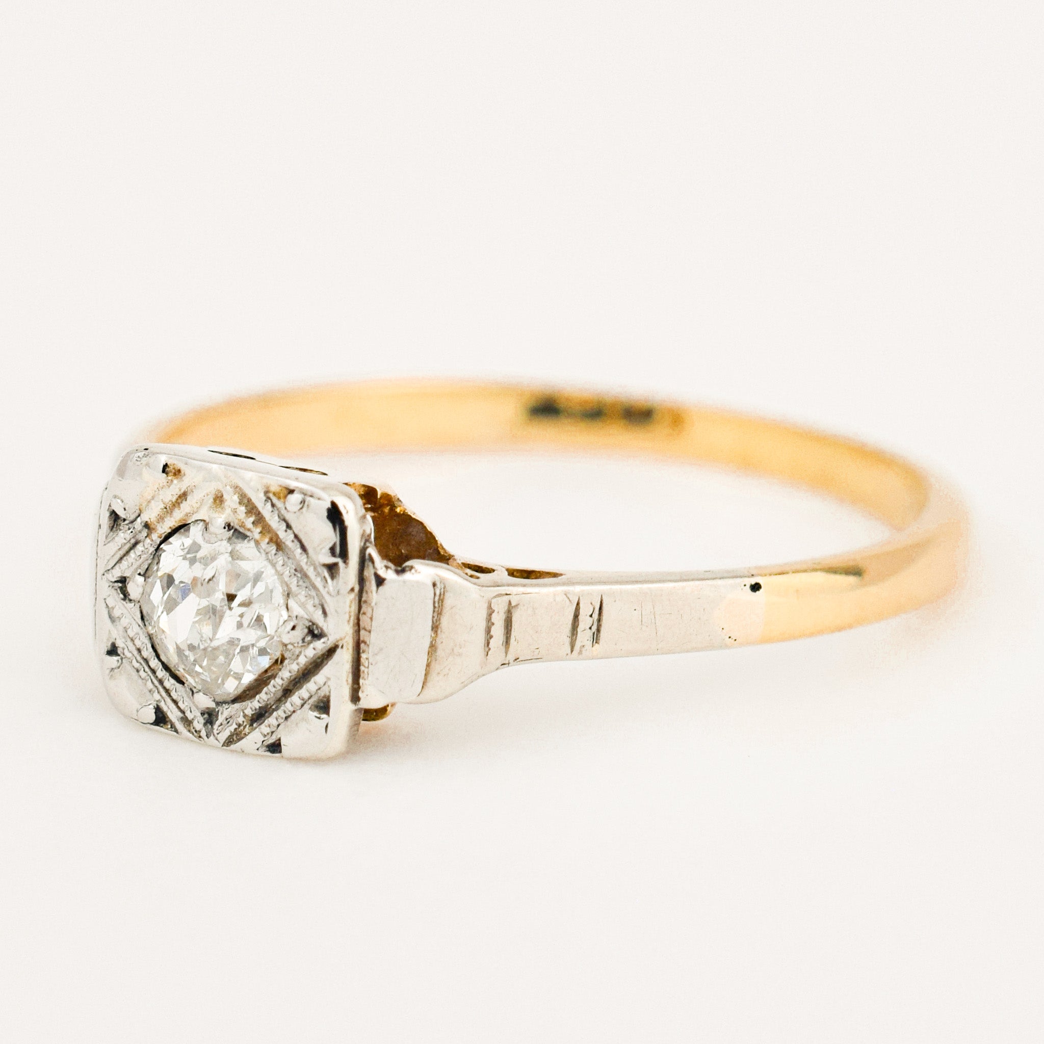 antique old mine cut diamond engagement ring 