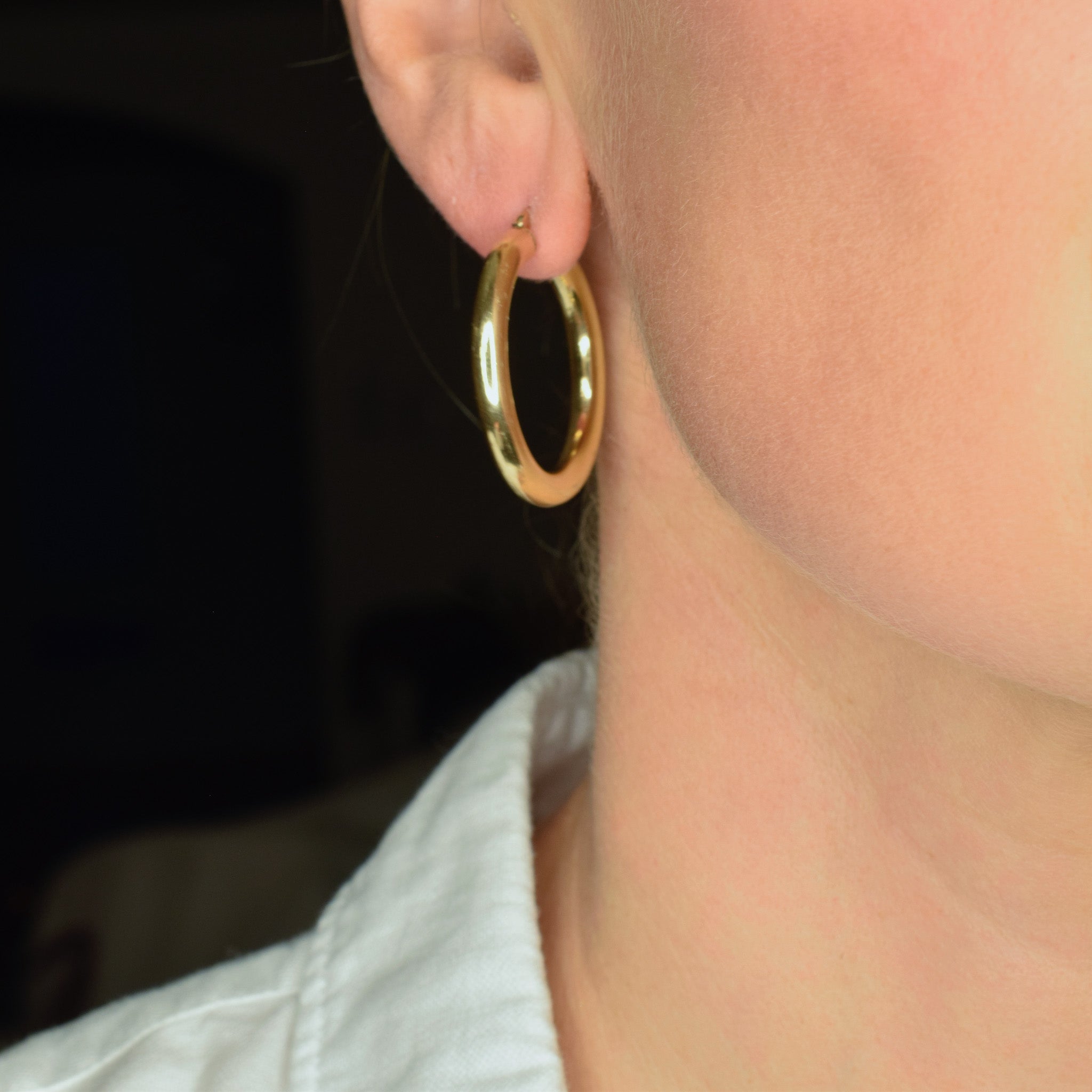 33.7 mm Puffy Gold Hoops
