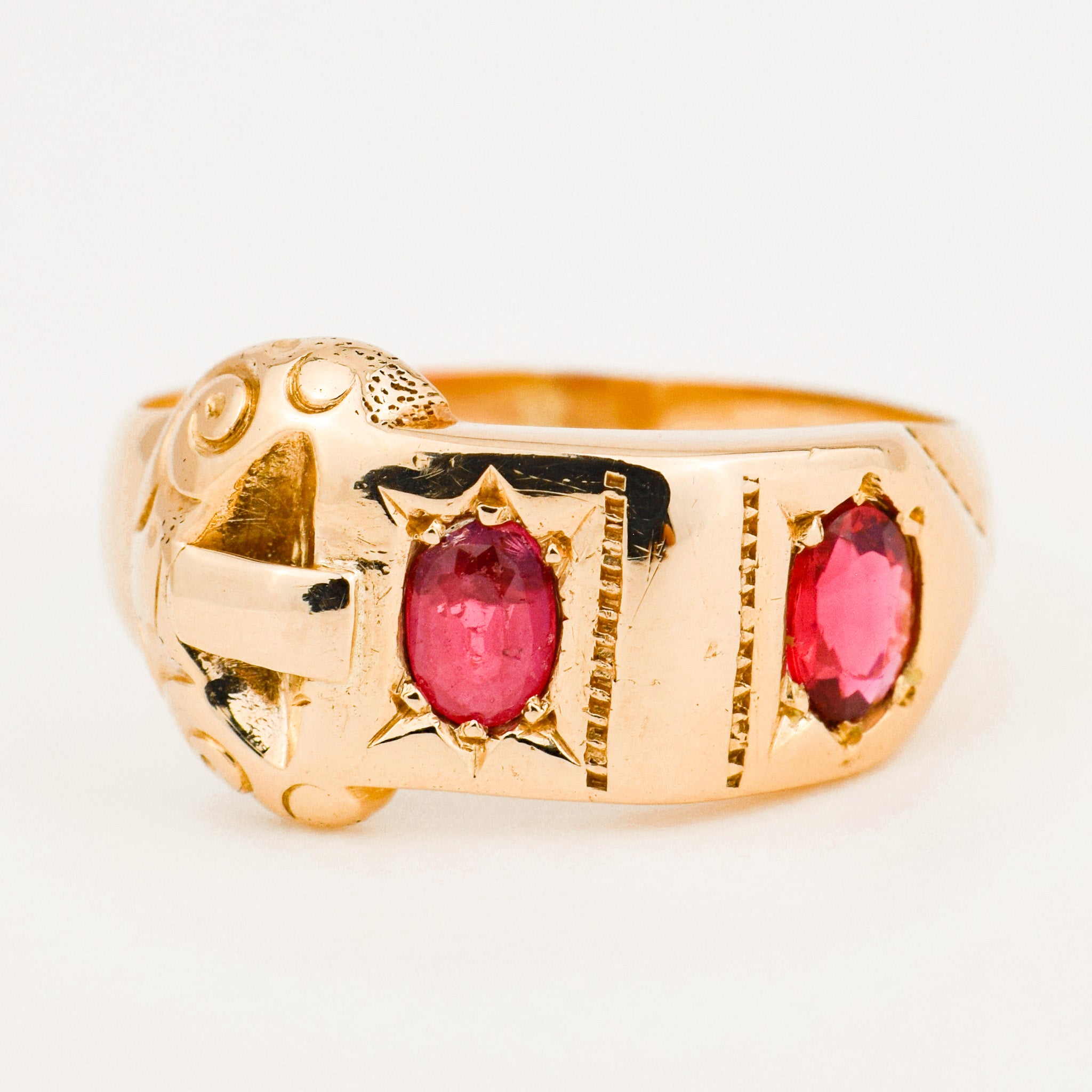 vintage Orange Tourmaline Buckle Ring
