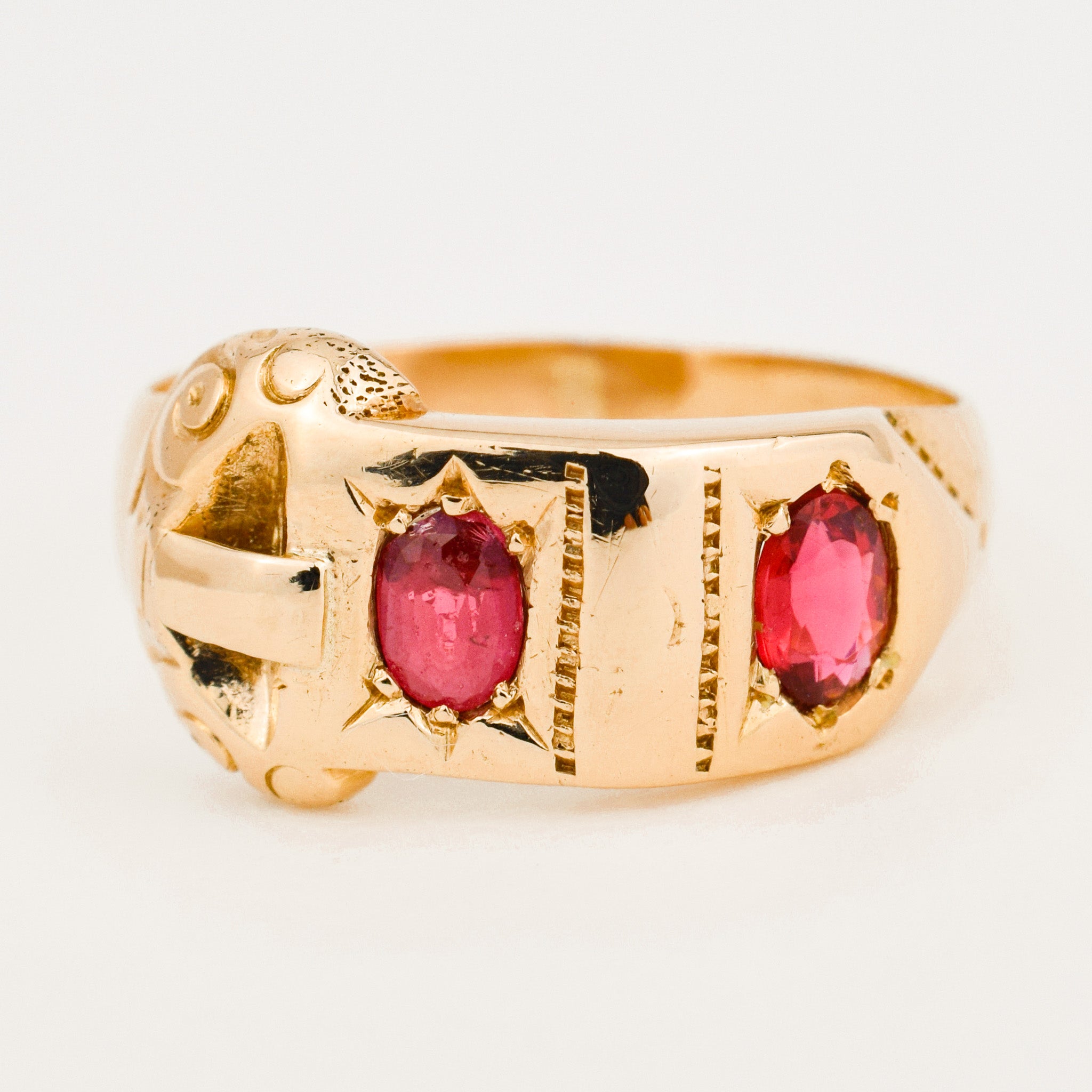 vintage Orange Tourmaline Buckle Ring