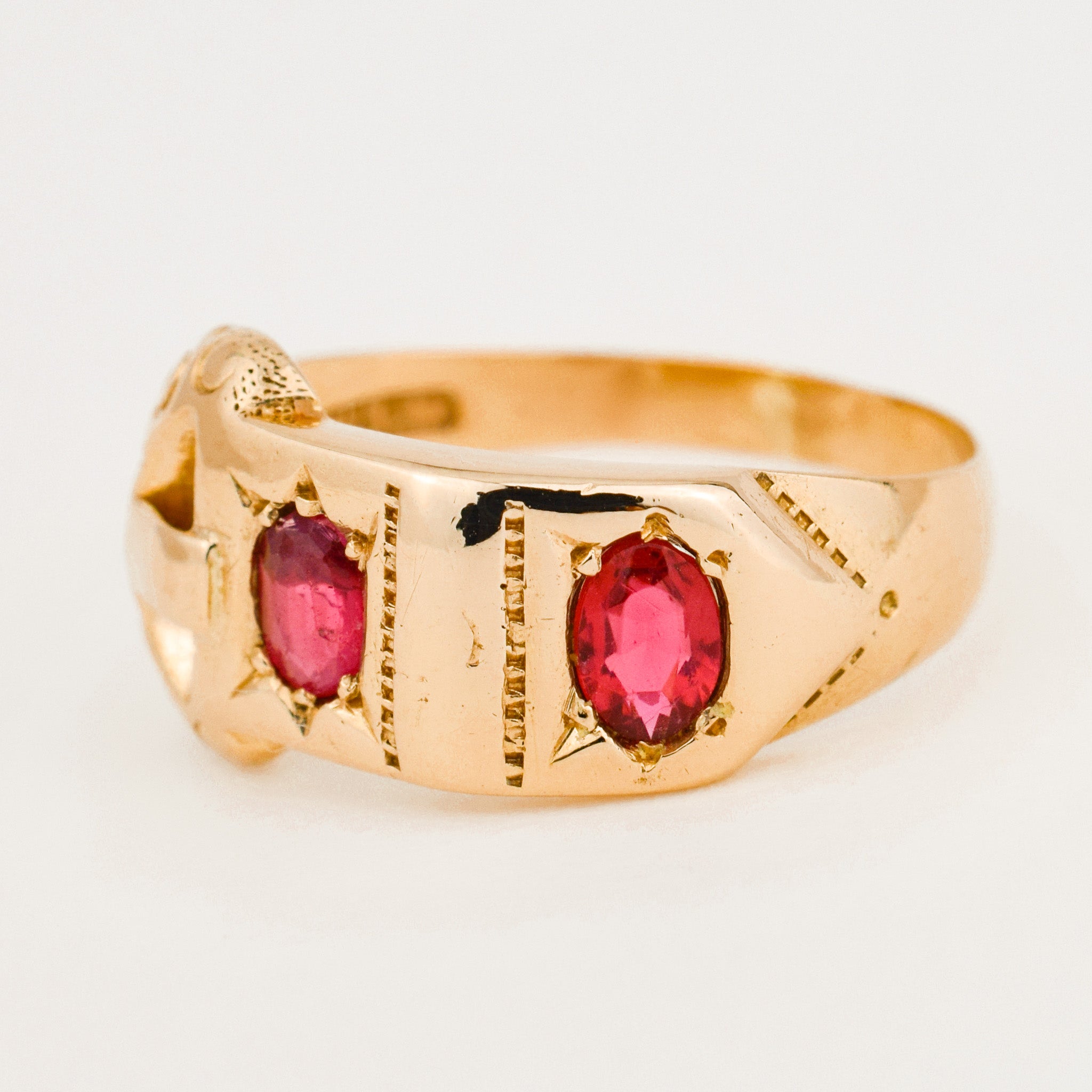 vintage Orange Tourmaline Buckle Ring