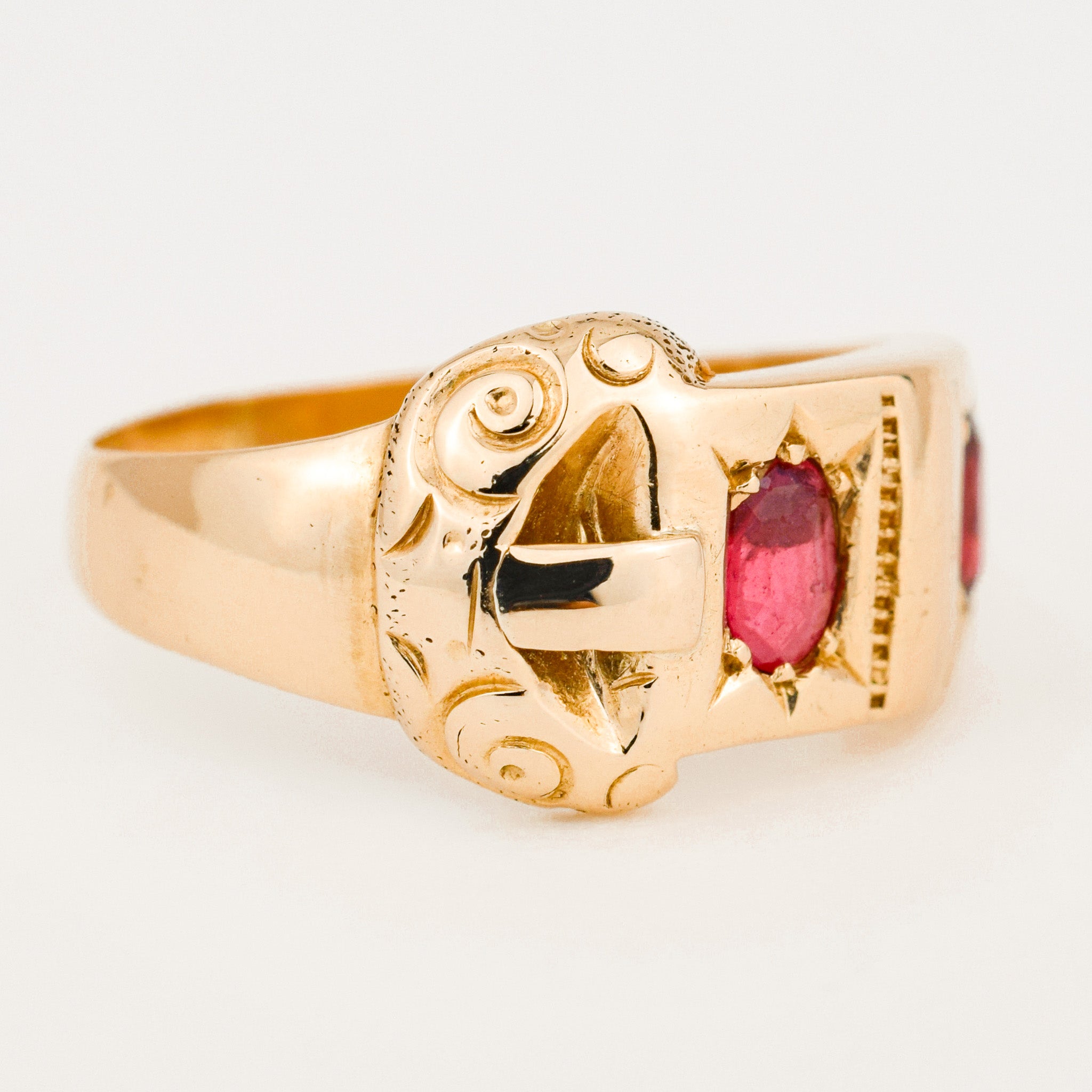 vintage Orange Tourmaline Buckle Ring