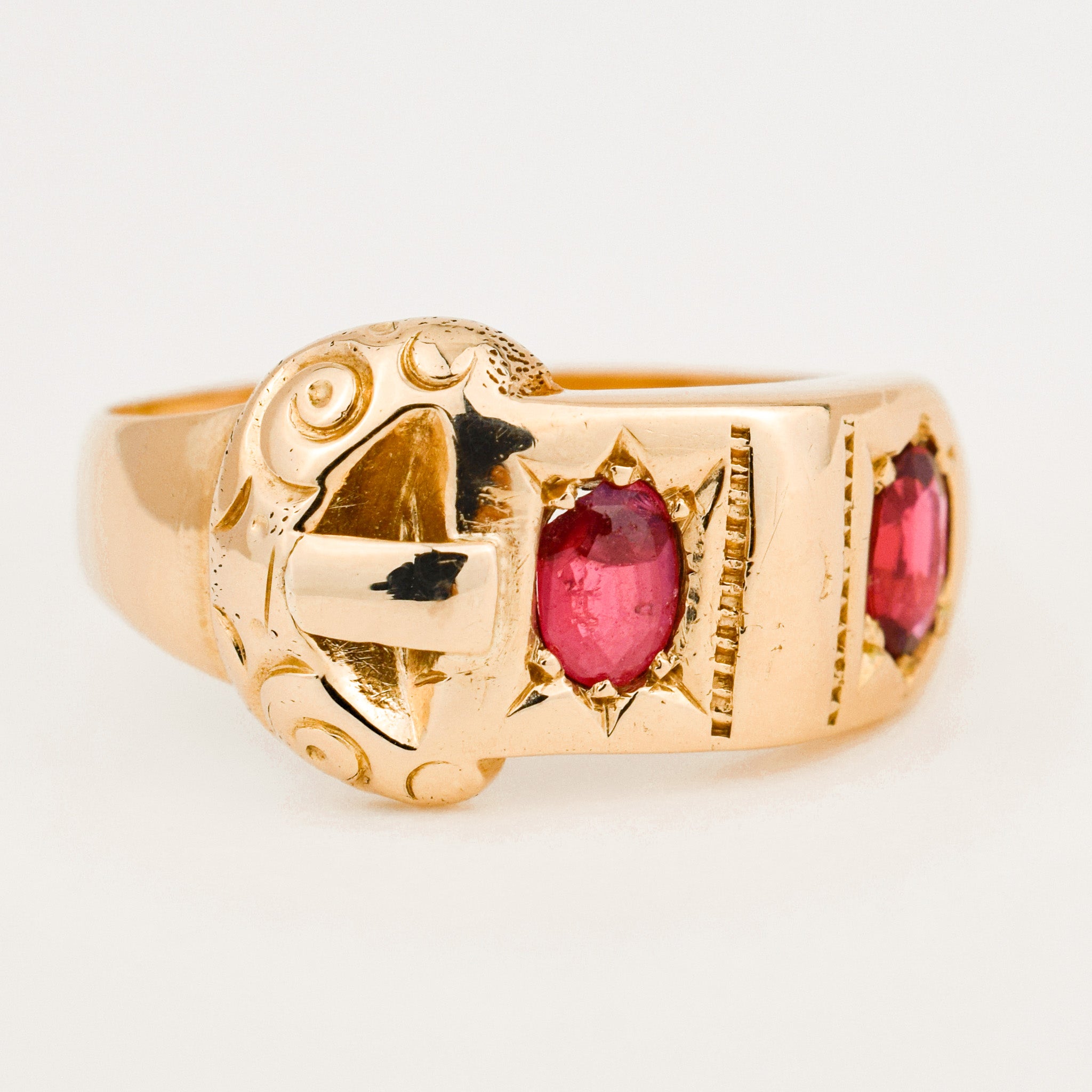 vintage Orange Tourmaline Buckle Ring