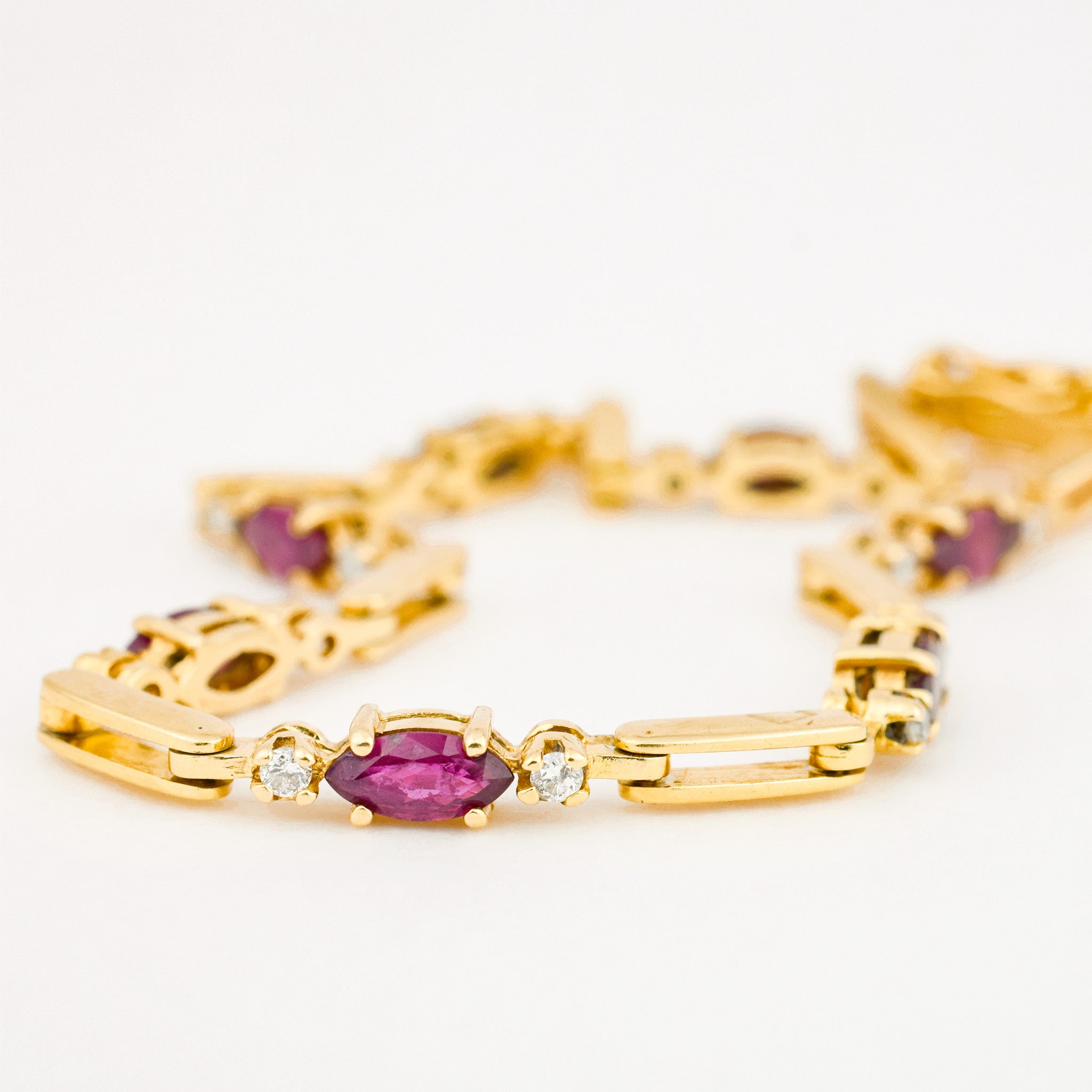 vintage 7" Ruby and Diamond Bracelet