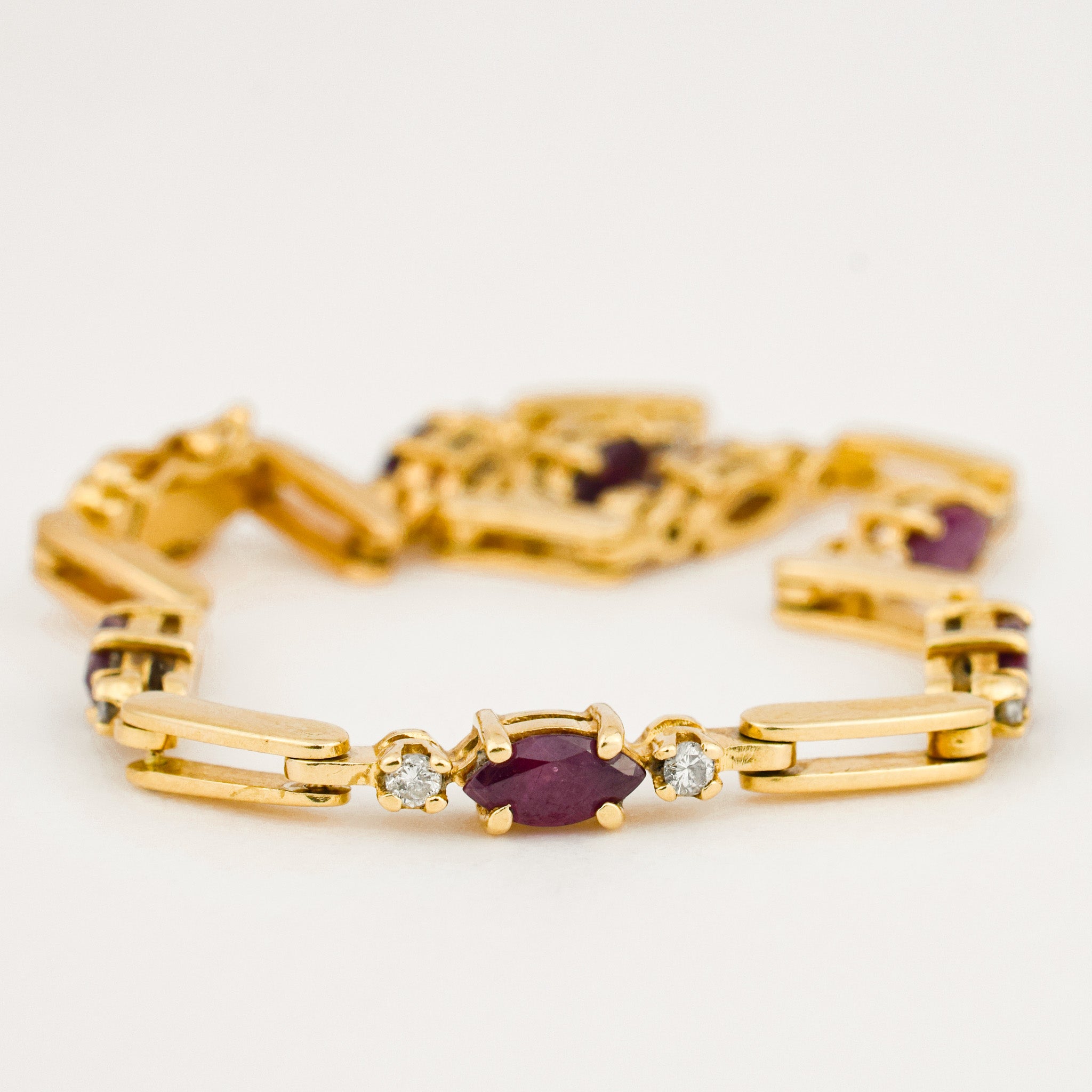 vintage 7" Ruby and Diamond Bracelet
