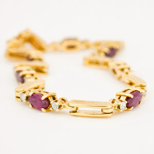 vintage 7" Ruby and Diamond Bracelet