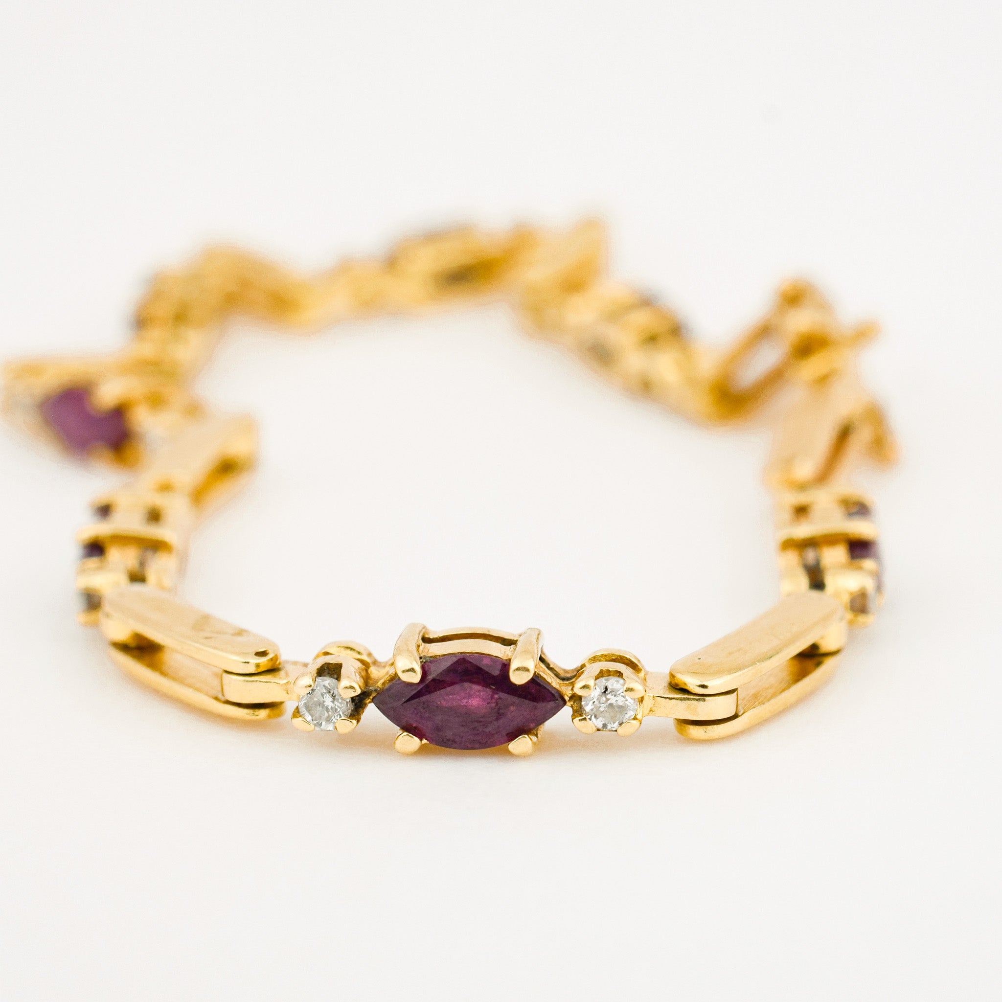 vintage 7" Ruby and Diamond Bracelet