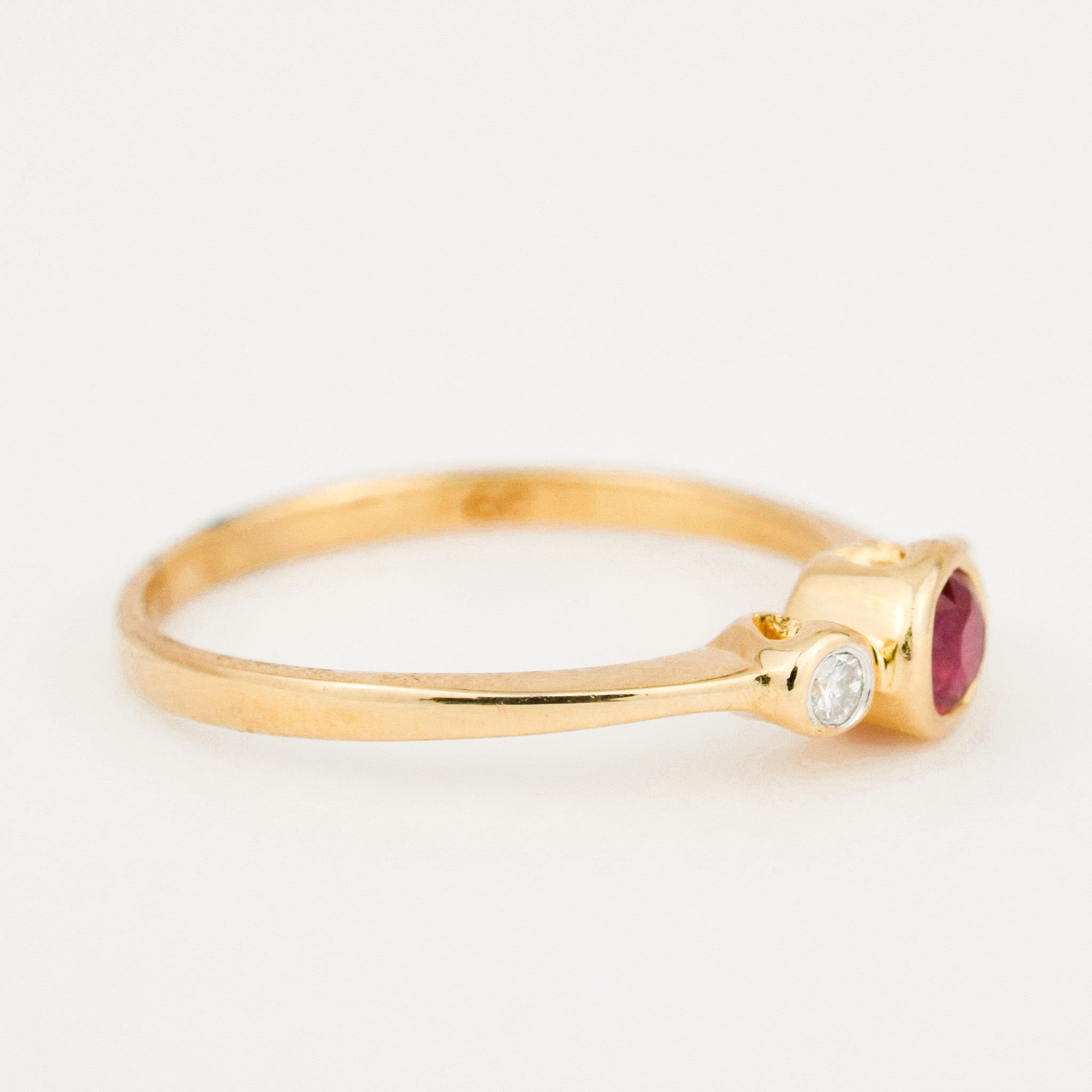 Ruby and Diamond Trilogy Pinkie Ring