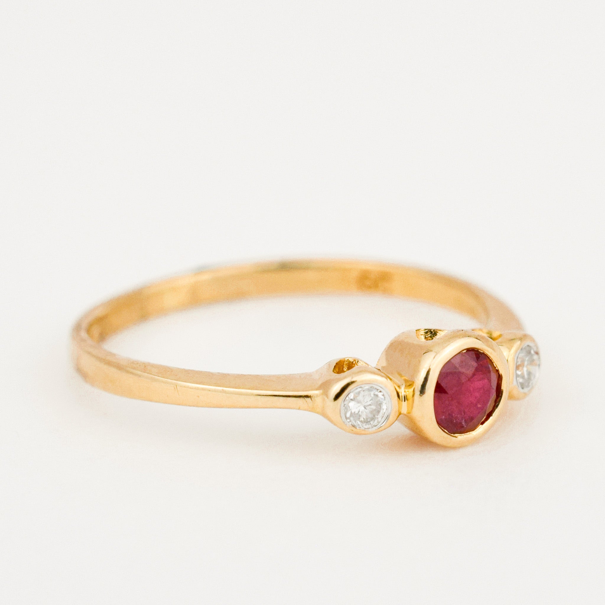 Ruby and Diamond Trilogy Pinkie Ring