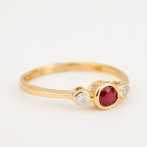 Ruby and Diamond Trilogy Pinkie Ring