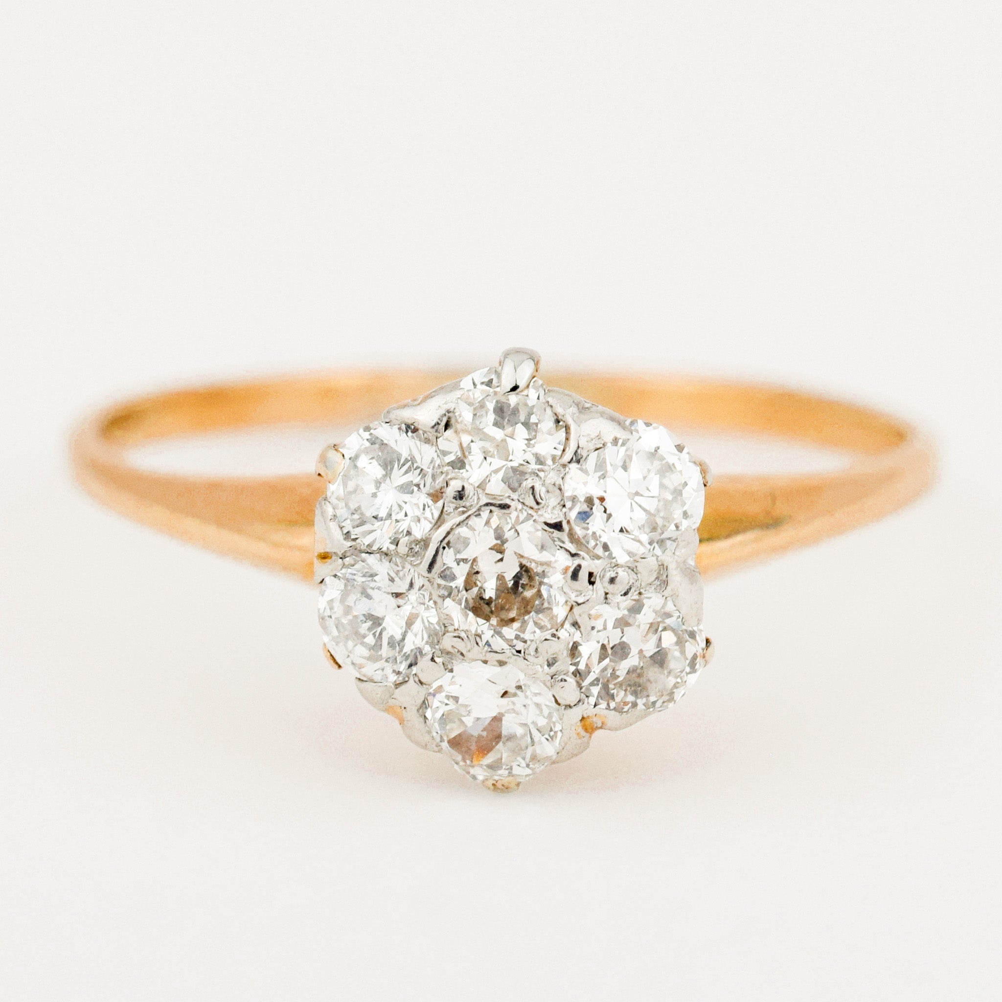 Diamond Flower Cluster Ring