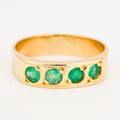 vintage flush set 18k gold ring 