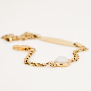 vintage 7" Moonstone Identity Chain Bracelet