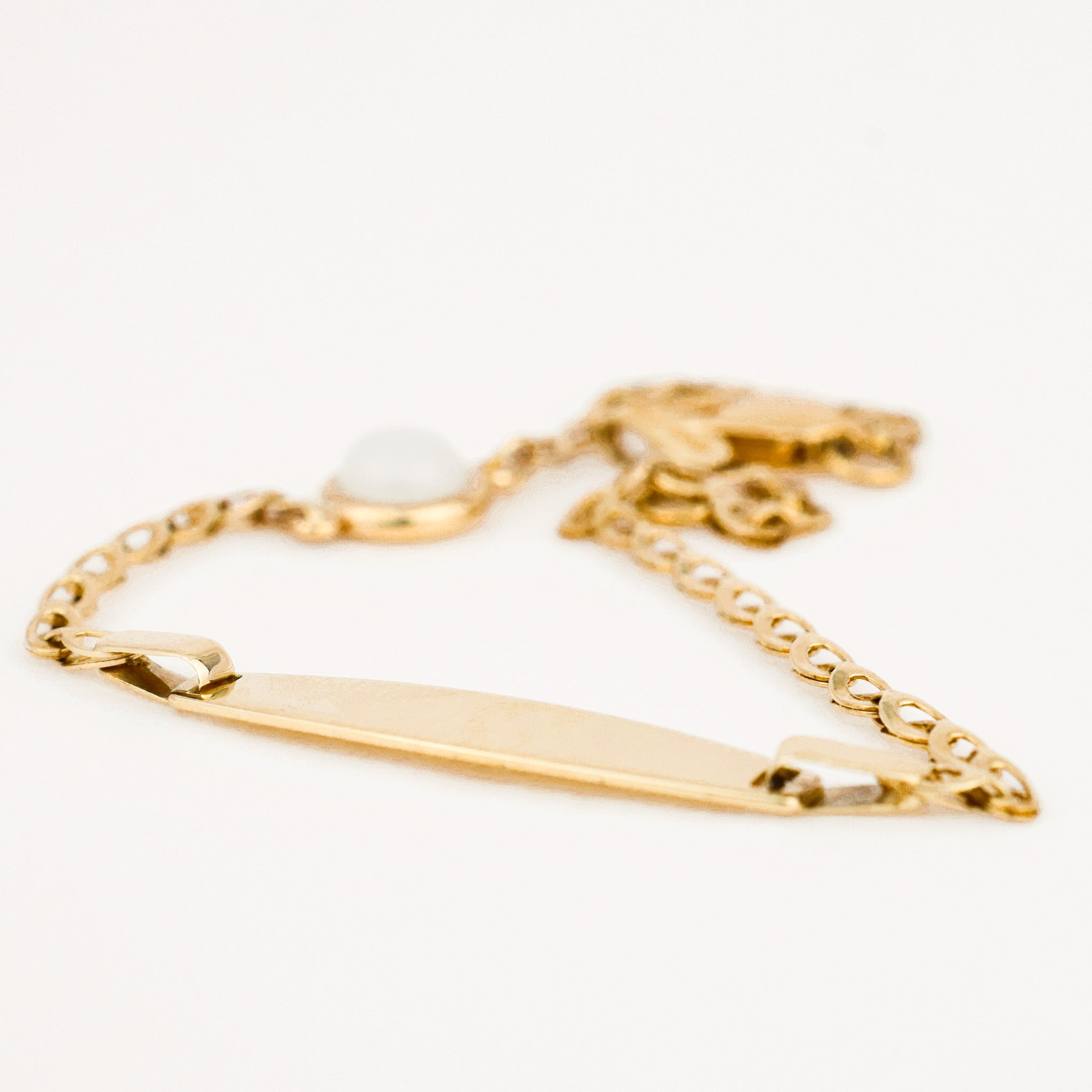 vintage 7" Moonstone Identity Chain Bracelet