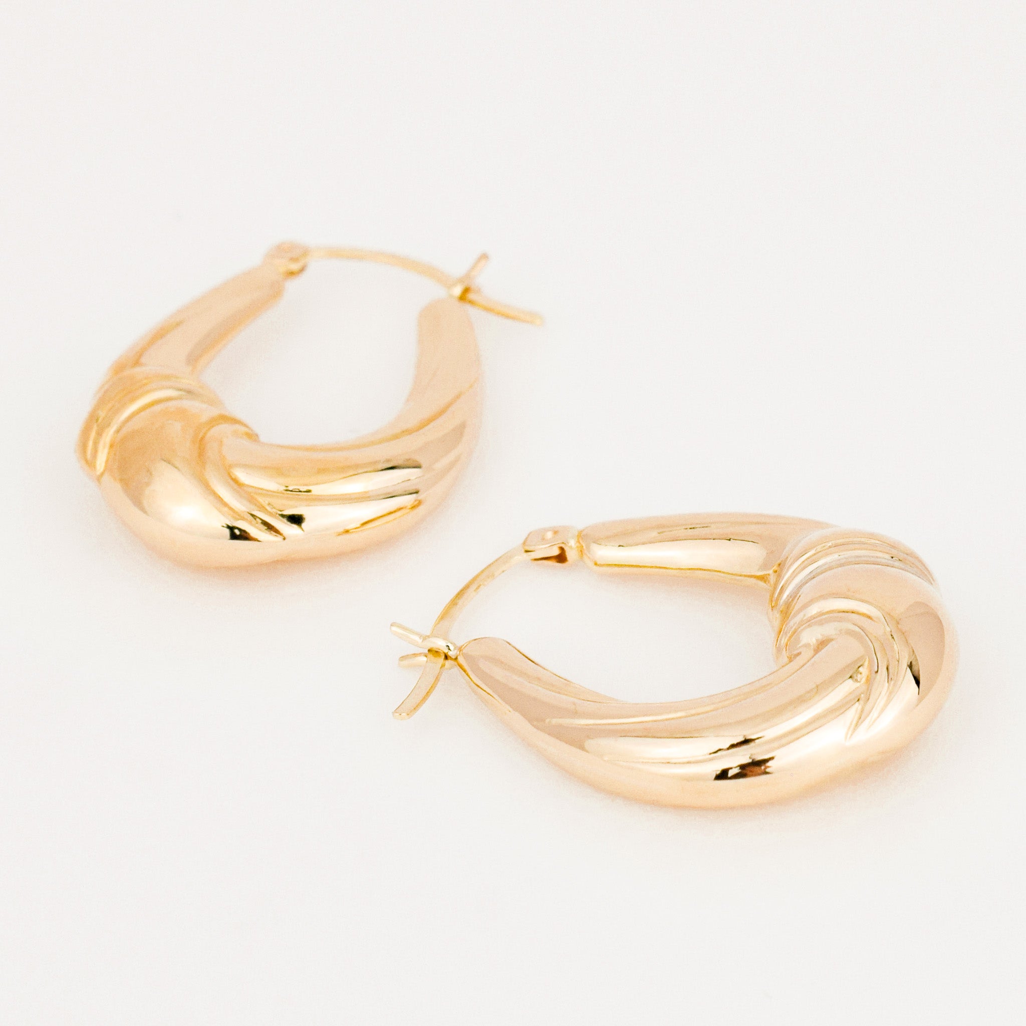 vintage Fancy Puffy Gold Hoops