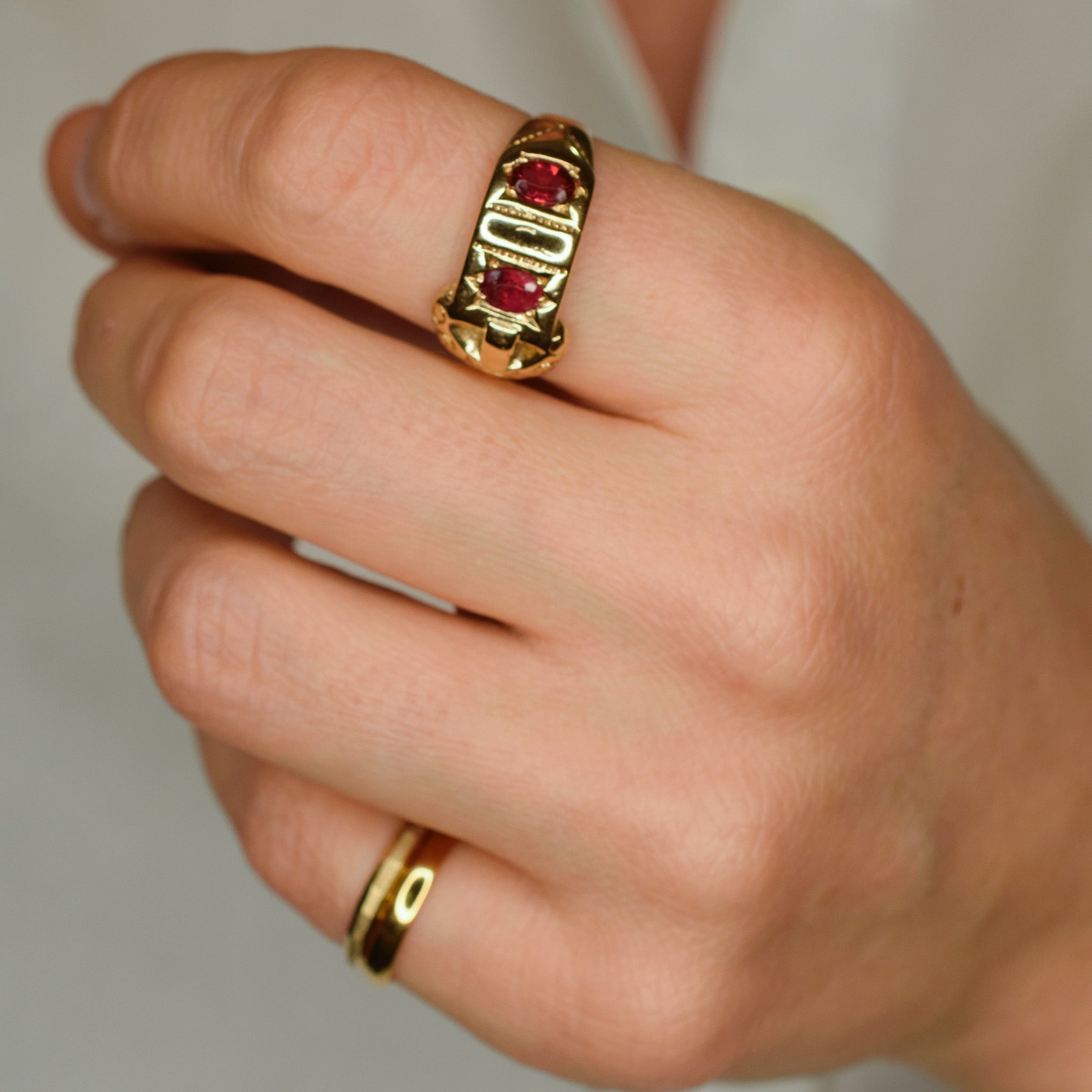 vintage Orange Tourmaline Buckle Ring