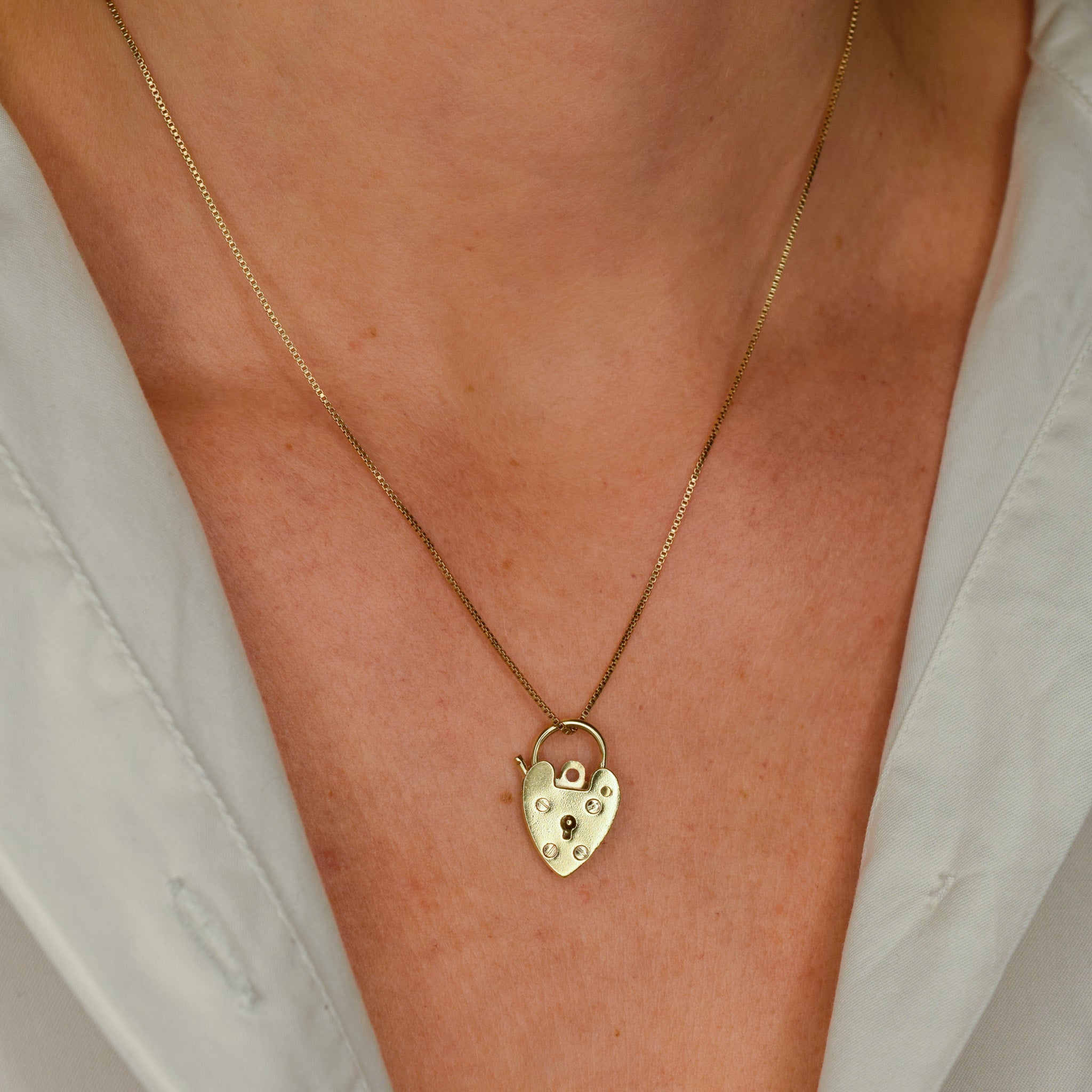 Antique Heart Padlock Pendant