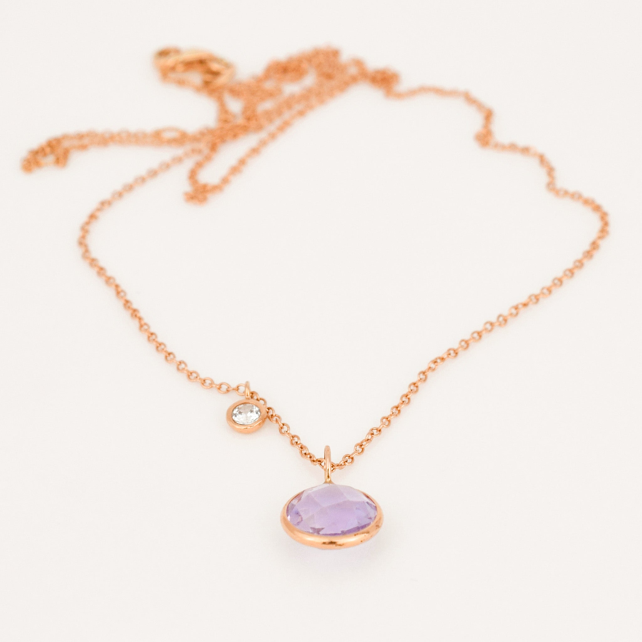 vintage 18" Necklace with Purple and White Topaz