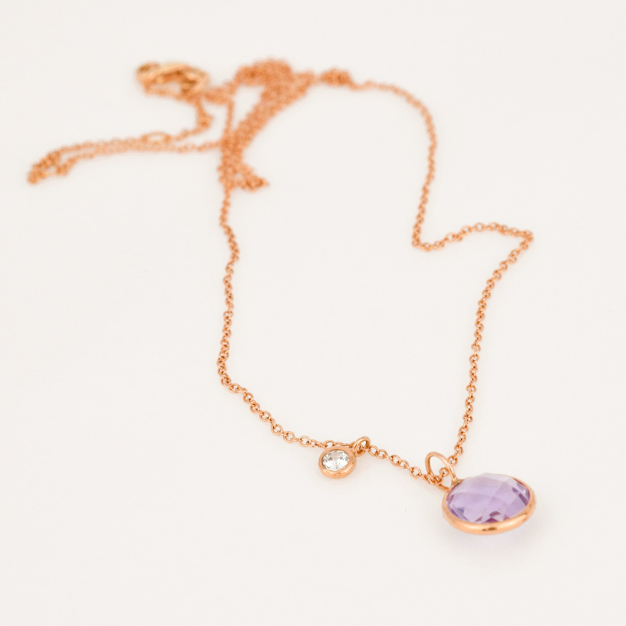 vintage 18" Necklace with Purple and White Topaz