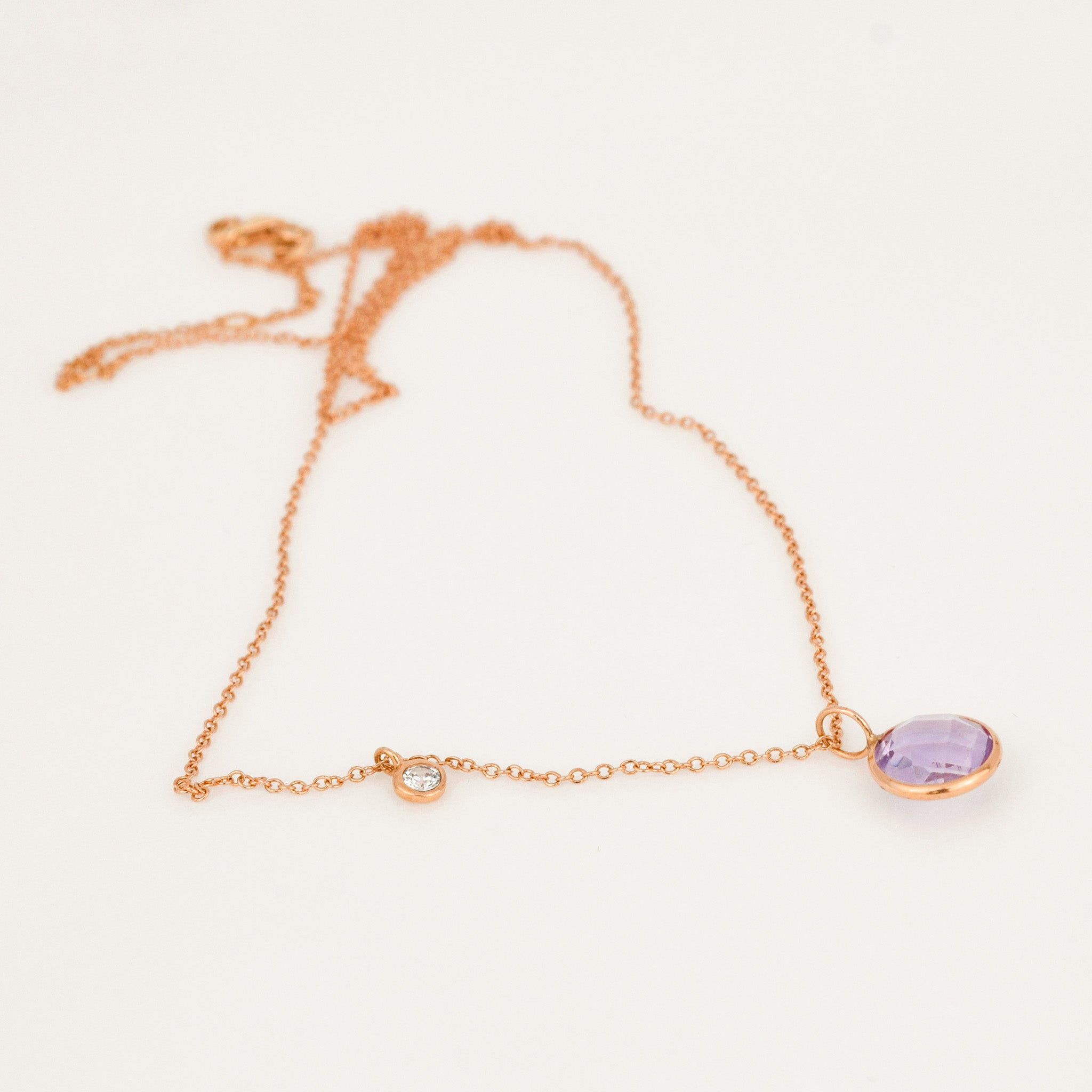 vintage 18" Necklace with Purple and White Topaz