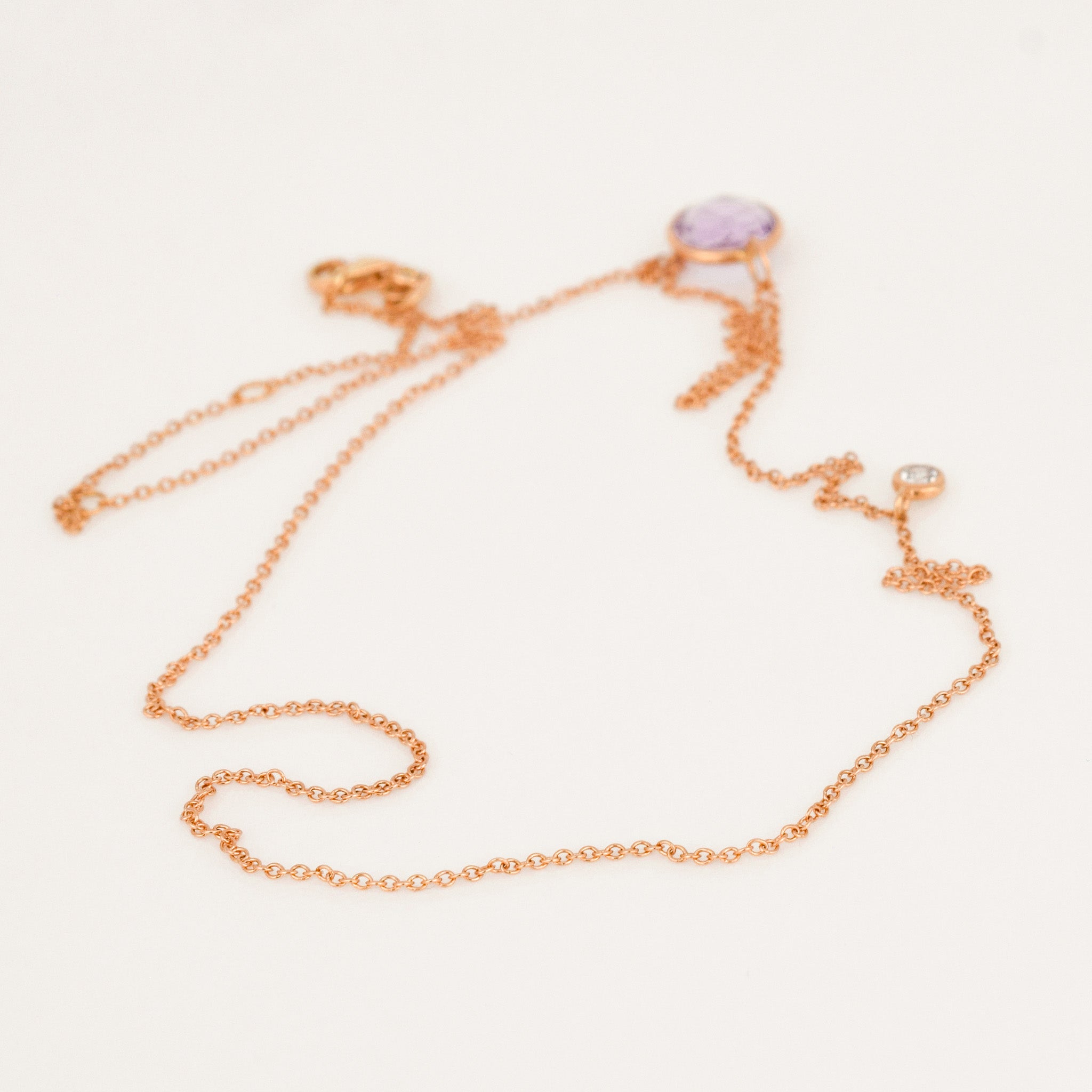 vintage 18" Necklace with Purple and White Topaz