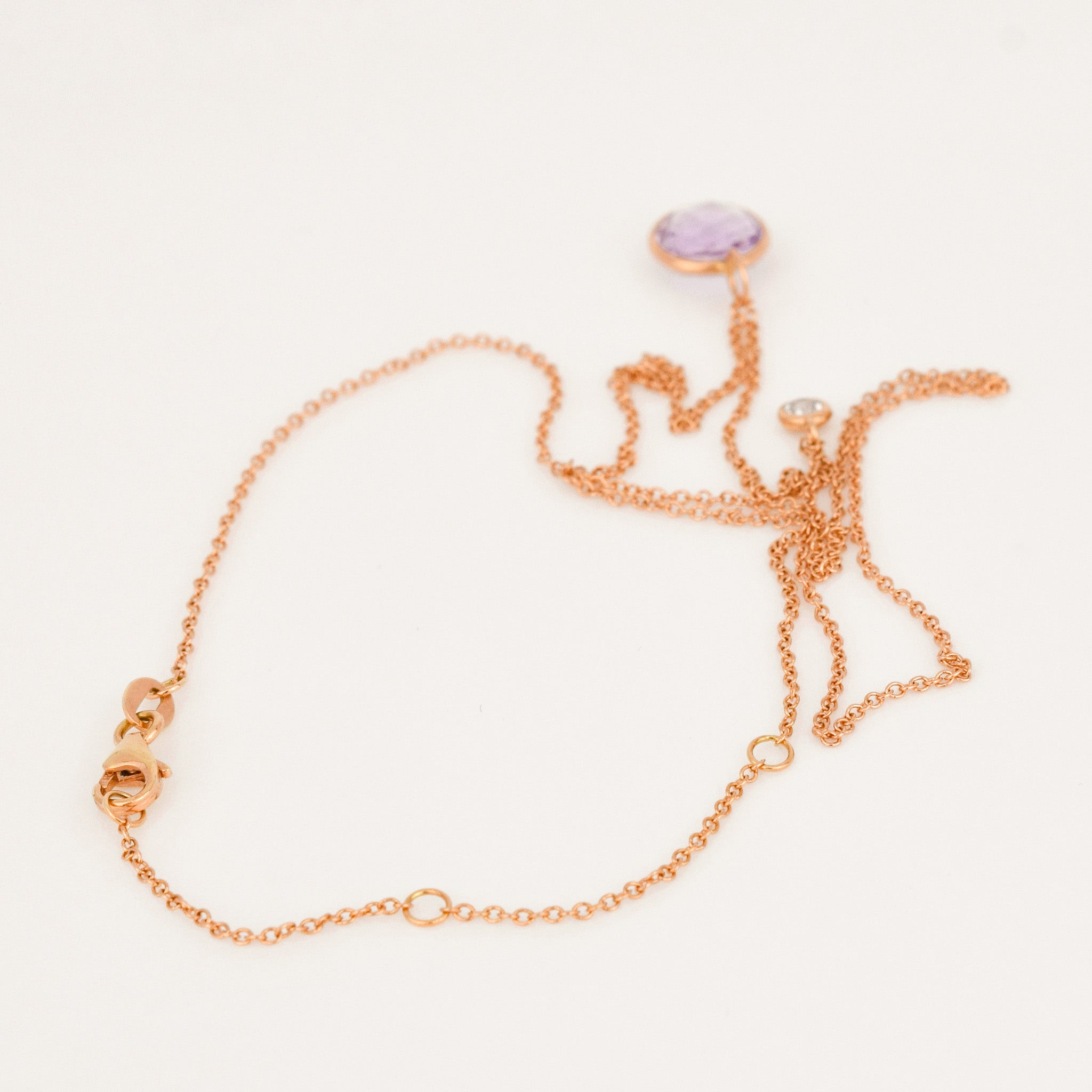 vintage 18" Necklace with Purple and White Topaz