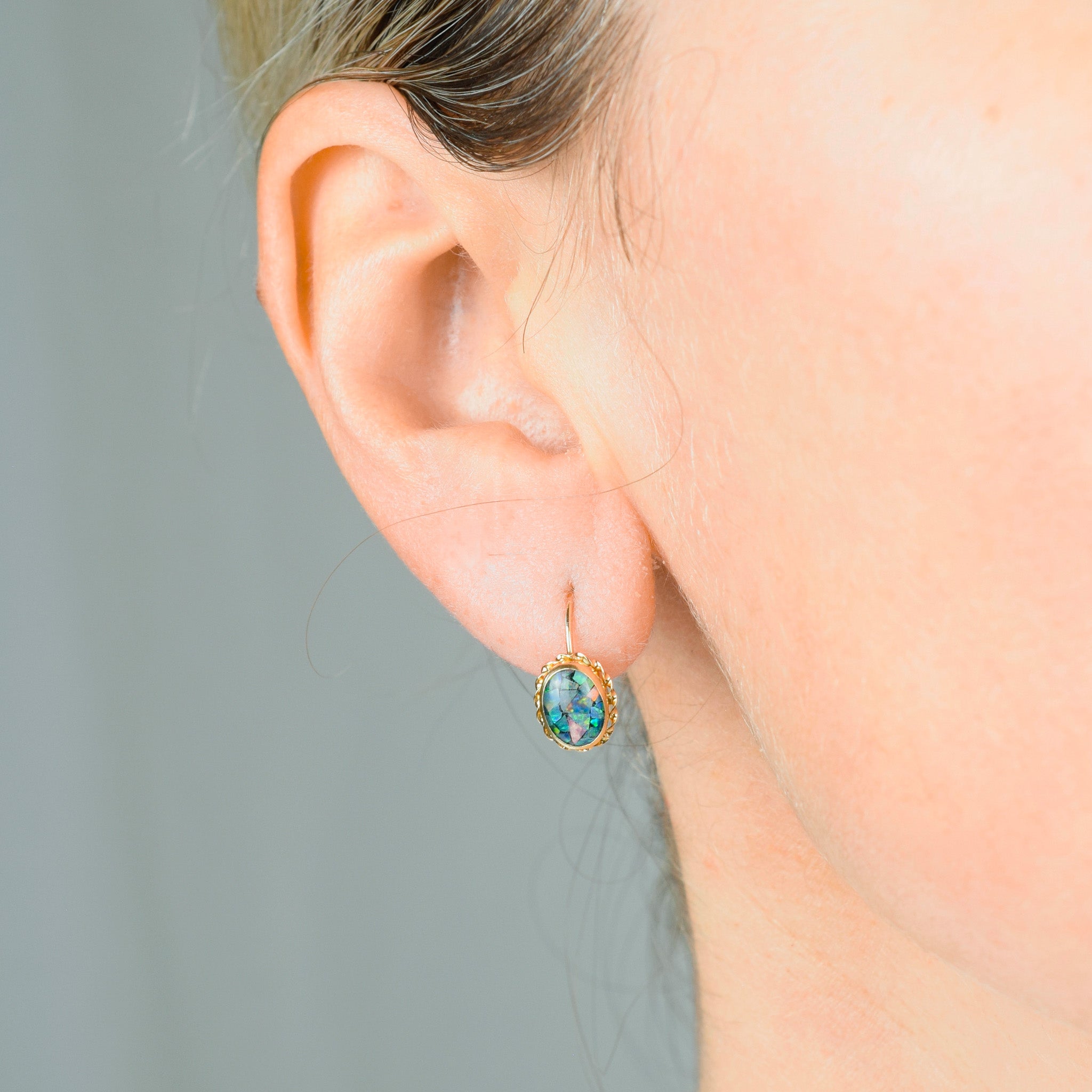 Opal Mosaic Drop Hoops