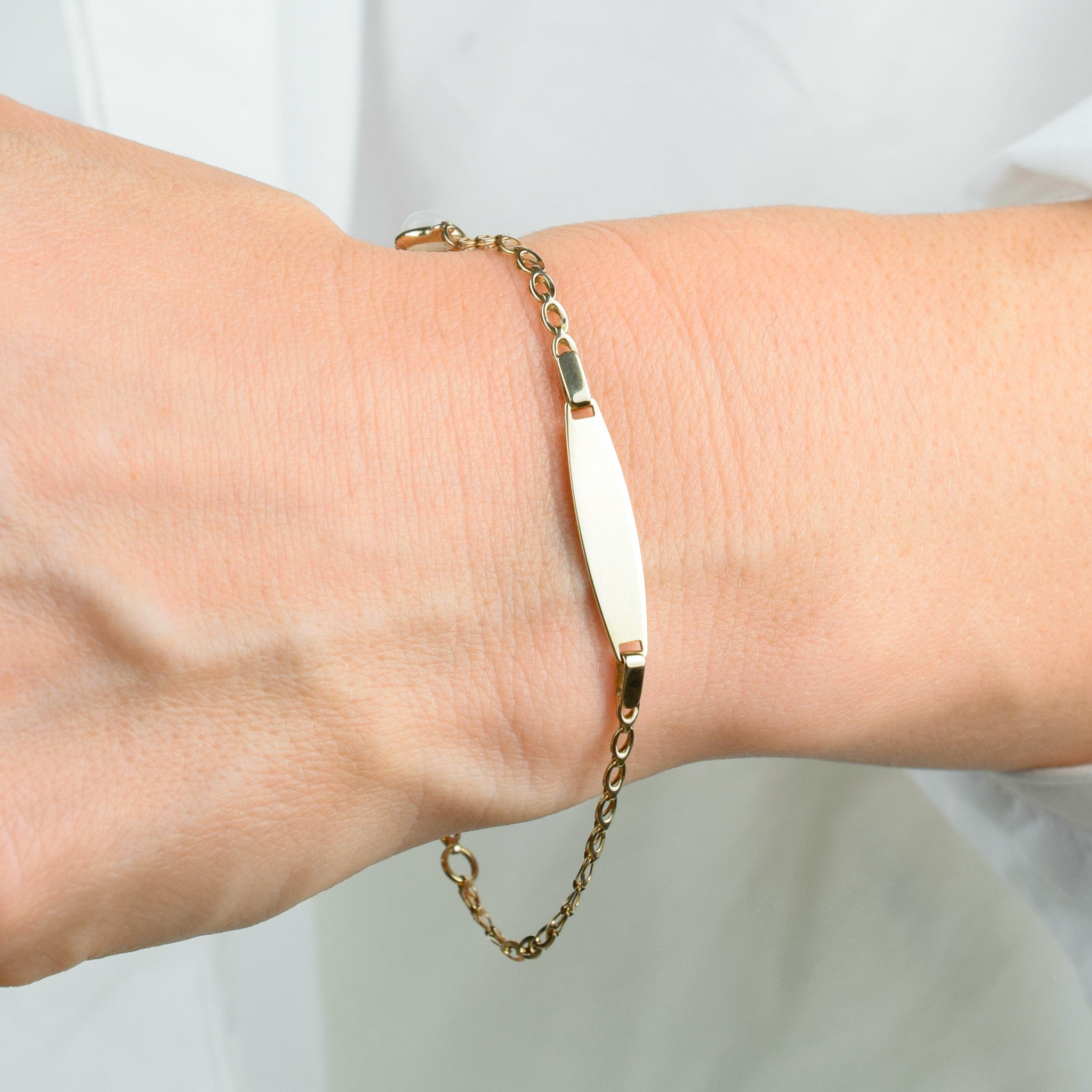 vintage 7" Moonstone Identity Chain Bracelet