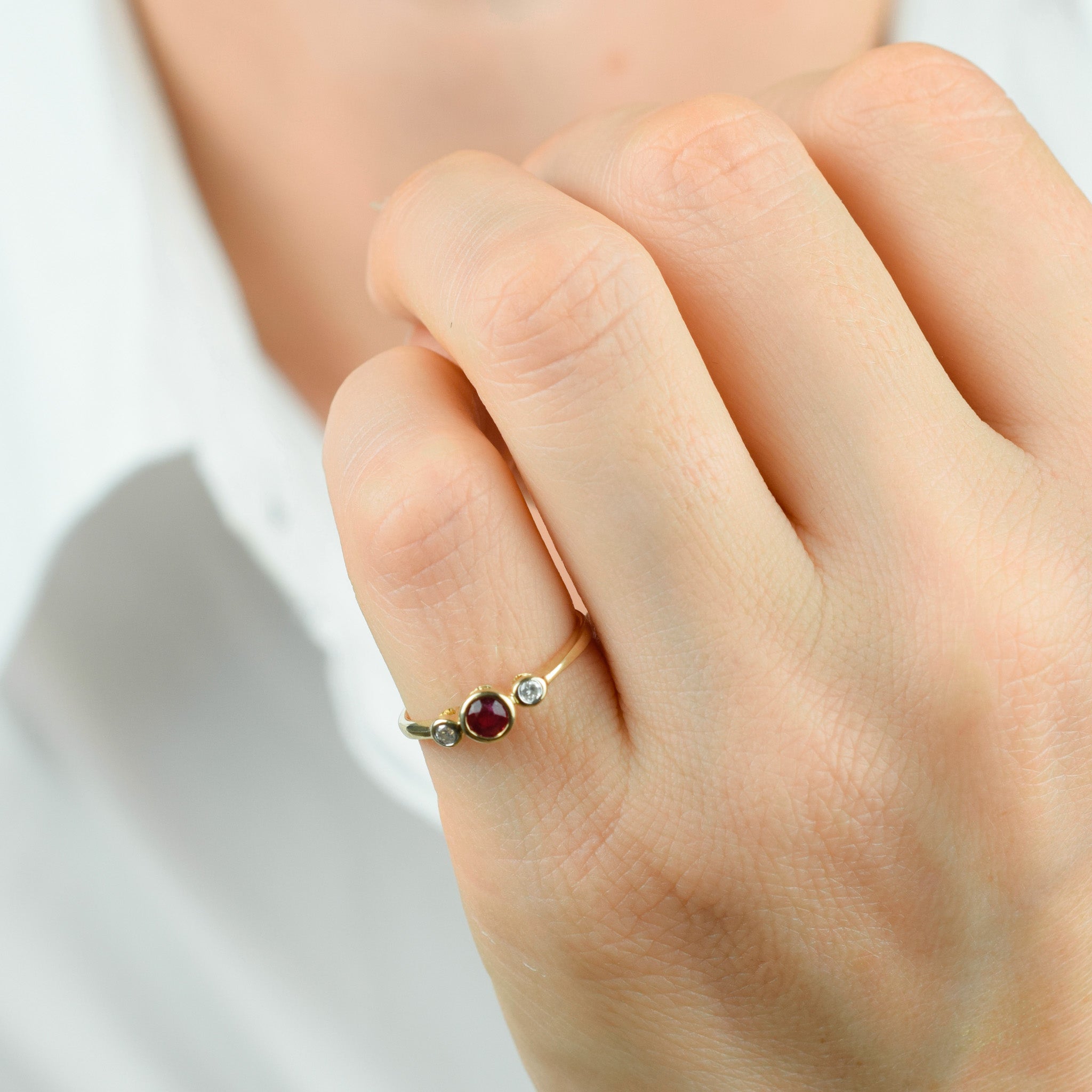 Ruby and Diamond Trilogy Pinkie Ring