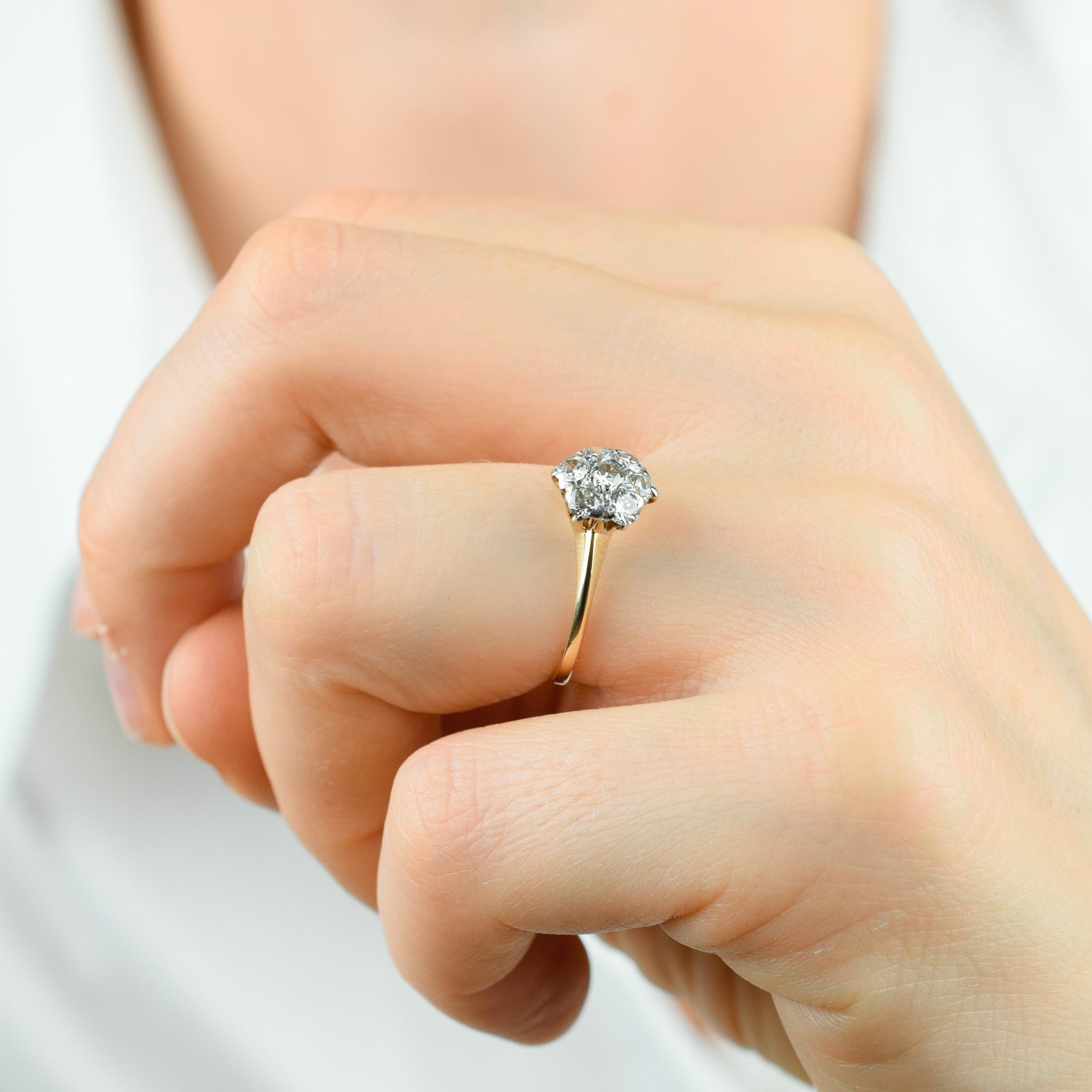 Diamond Flower Cluster Ring