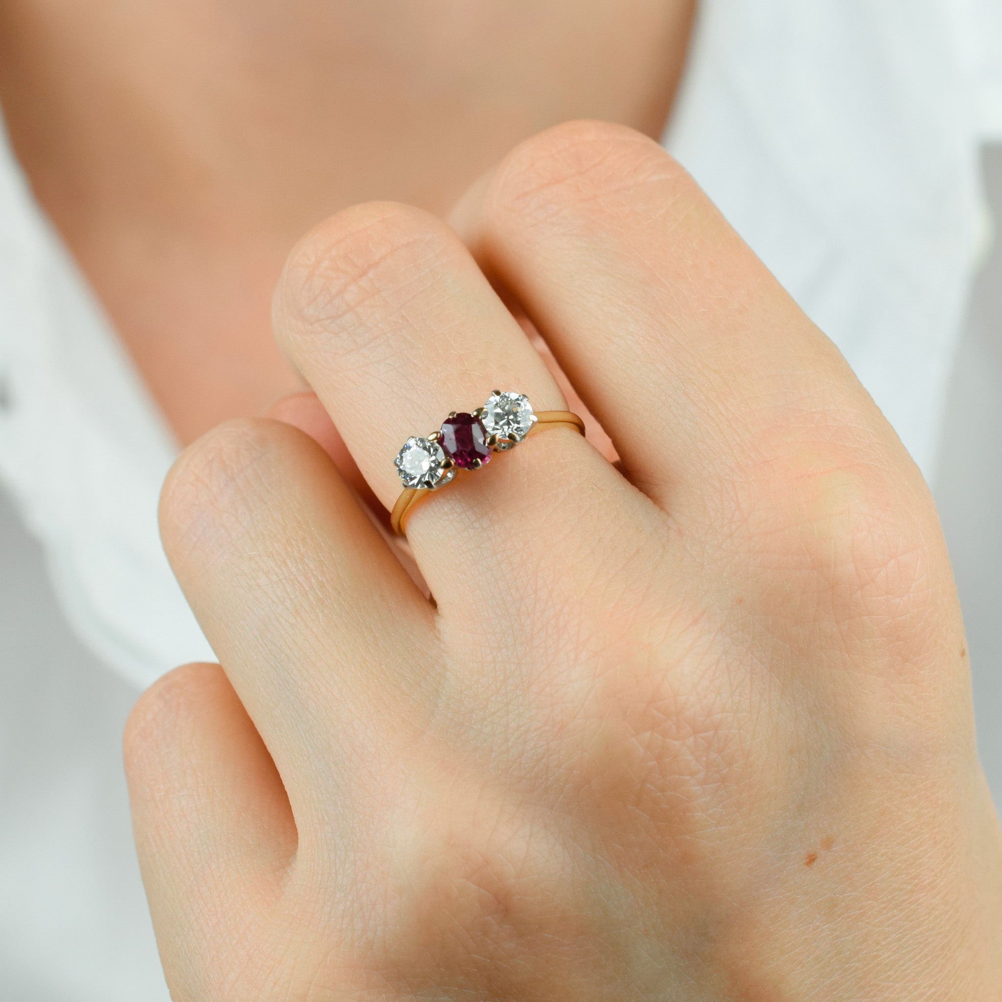 Ruby and Diamond Trilogy Ring