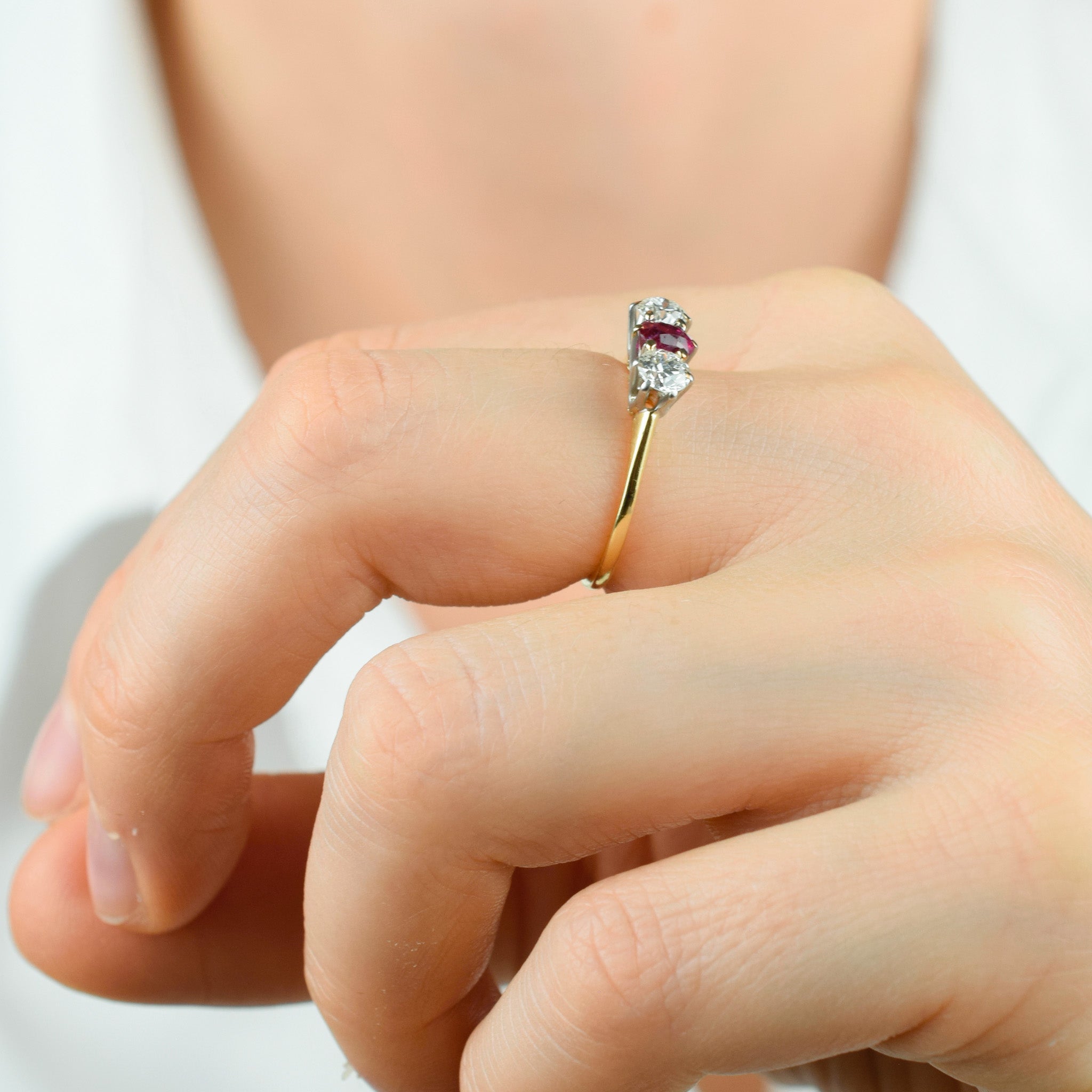 Ruby and Diamond Trilogy Ring