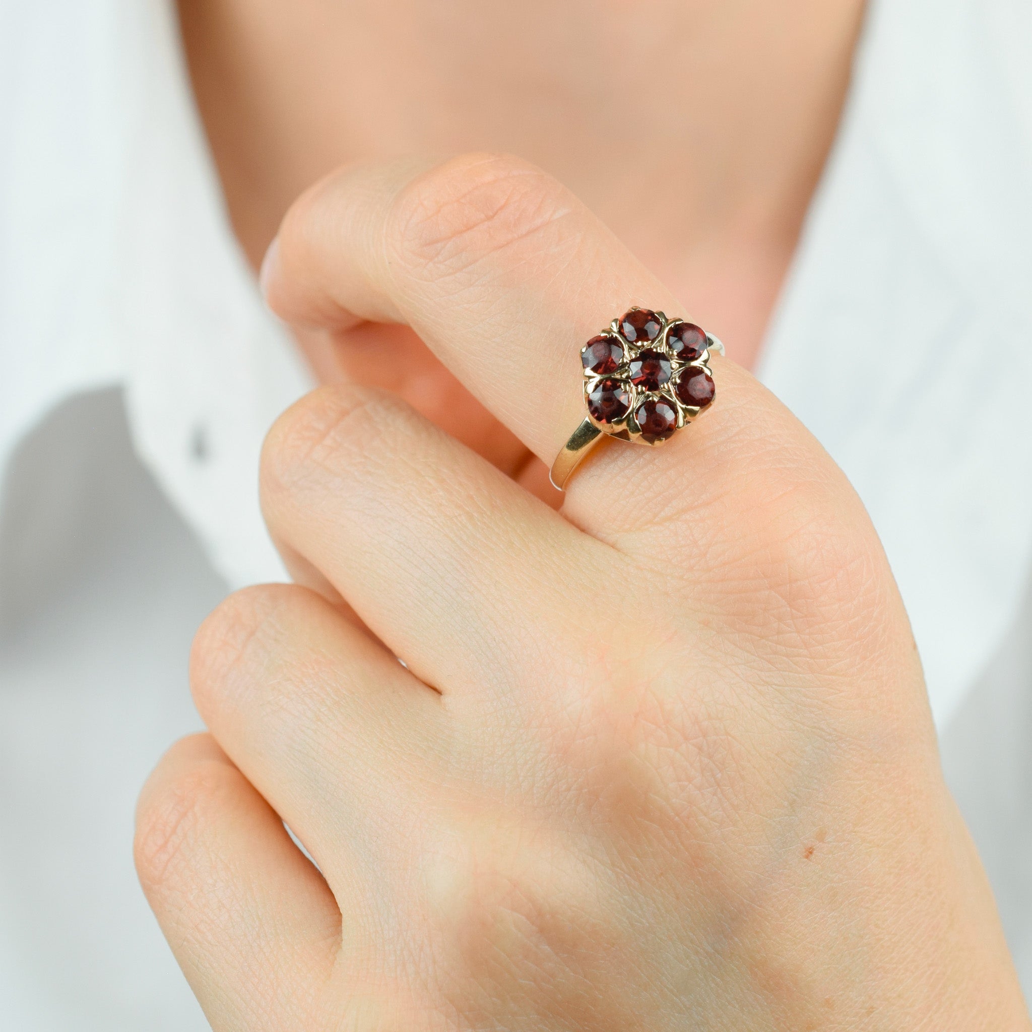 vintage gold Topaz Floral Cluster Ring