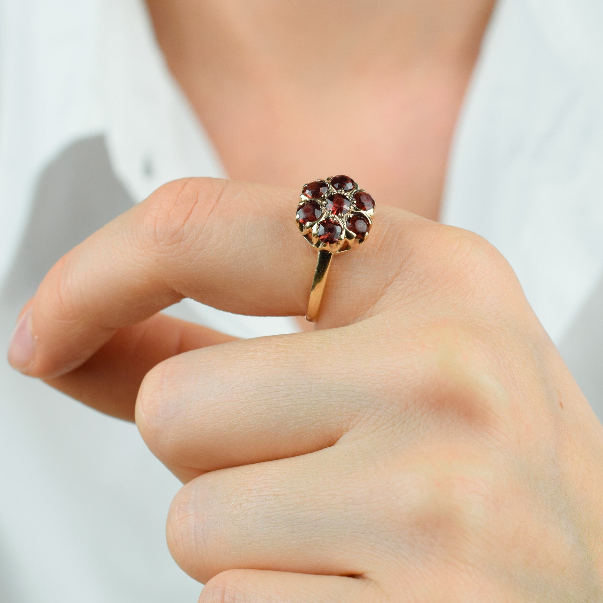 vintage gold Topaz Floral Cluster Ring