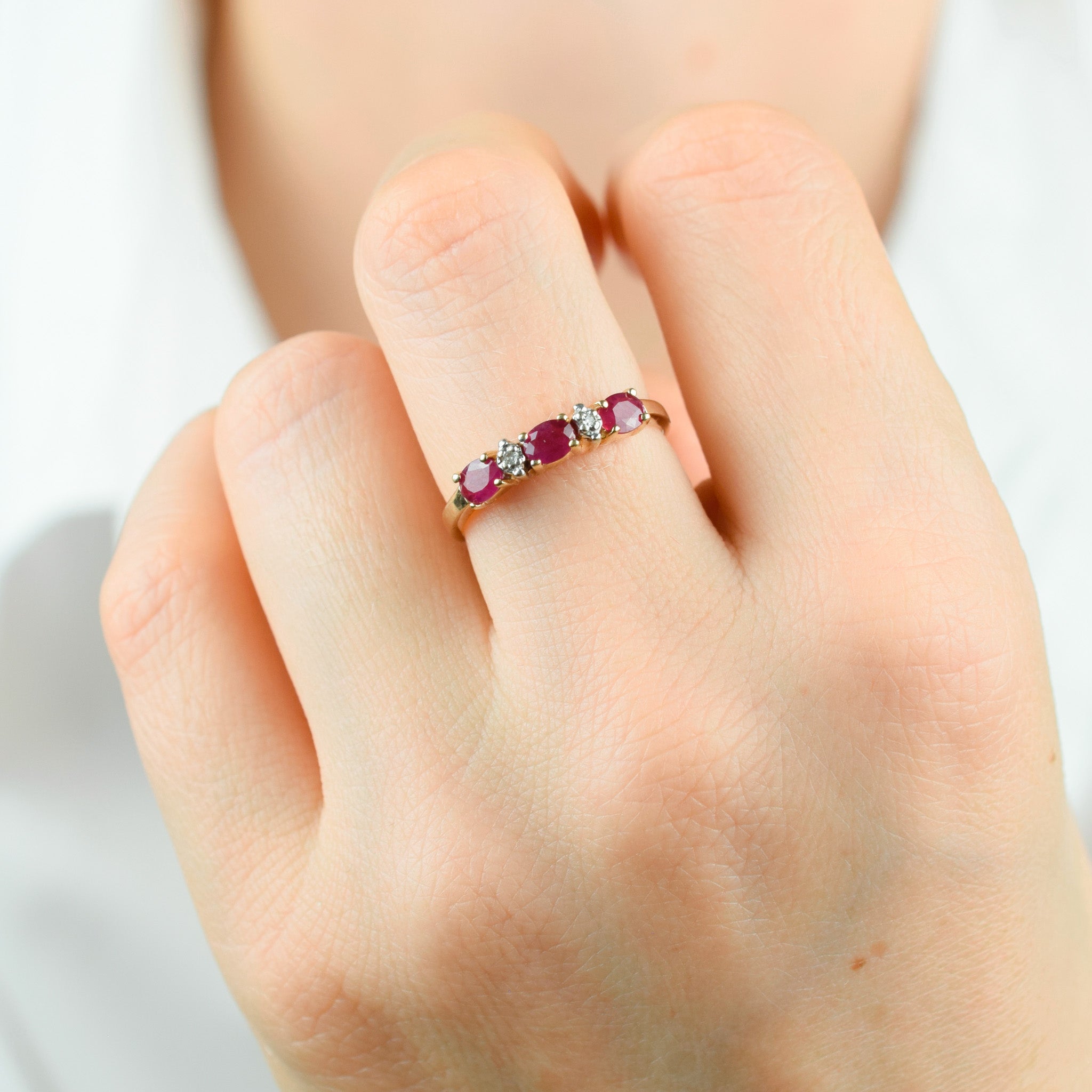 Ruby and Diamond Gold Band