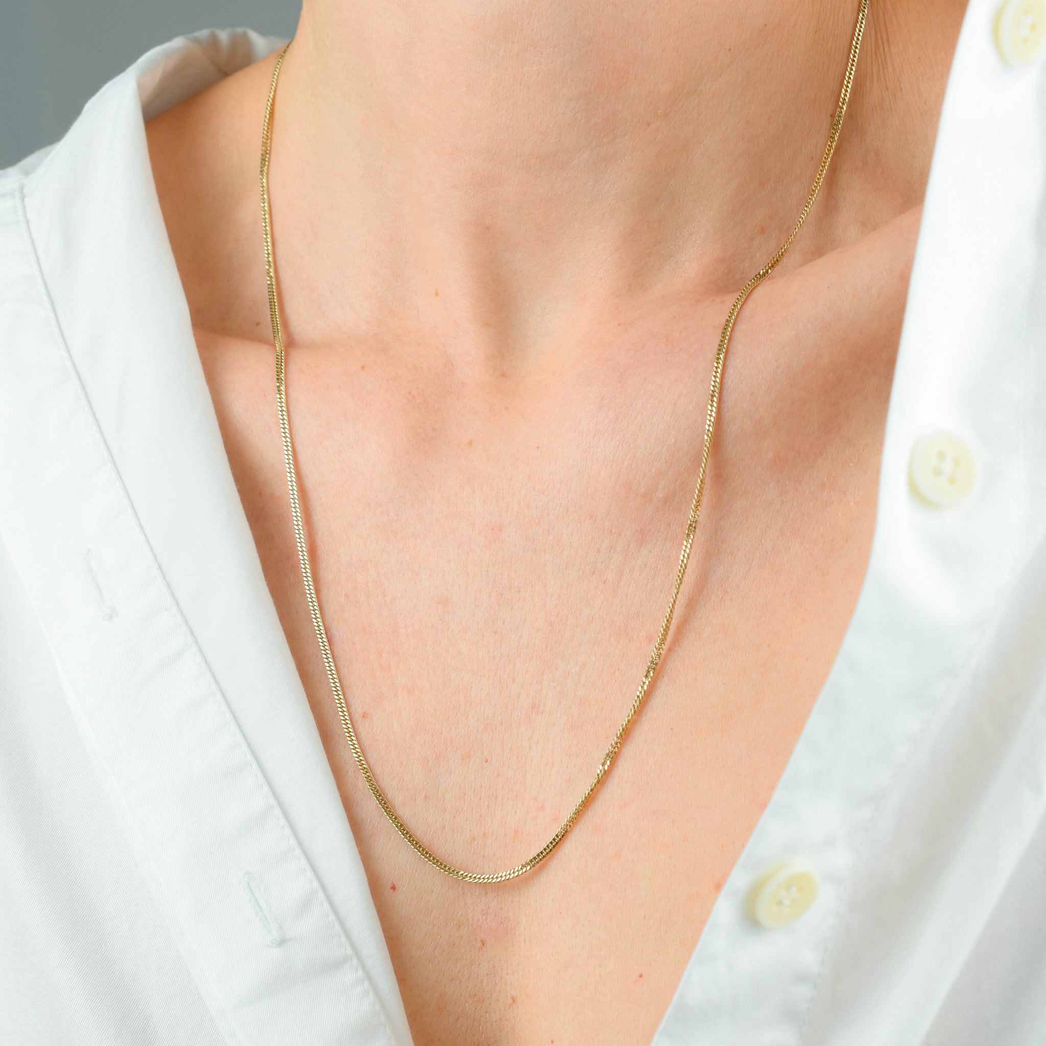 vintage 10k gold 24" Curb Chain Necklace