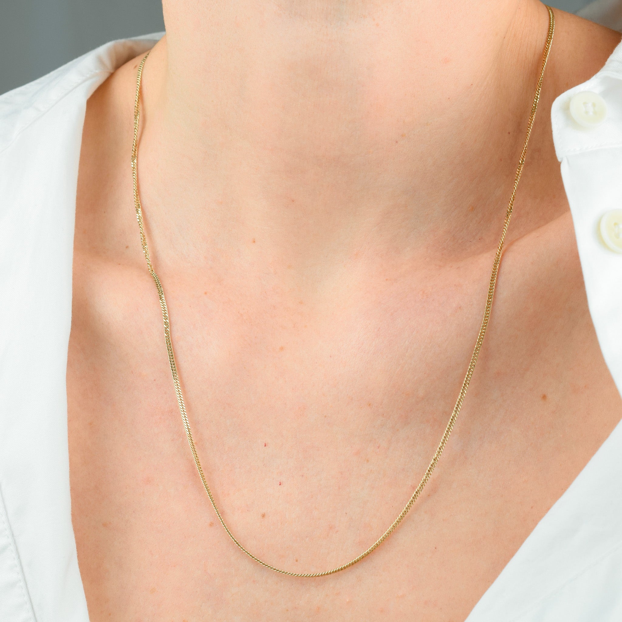 vintage 10k gold 24" Curb Chain Necklace
