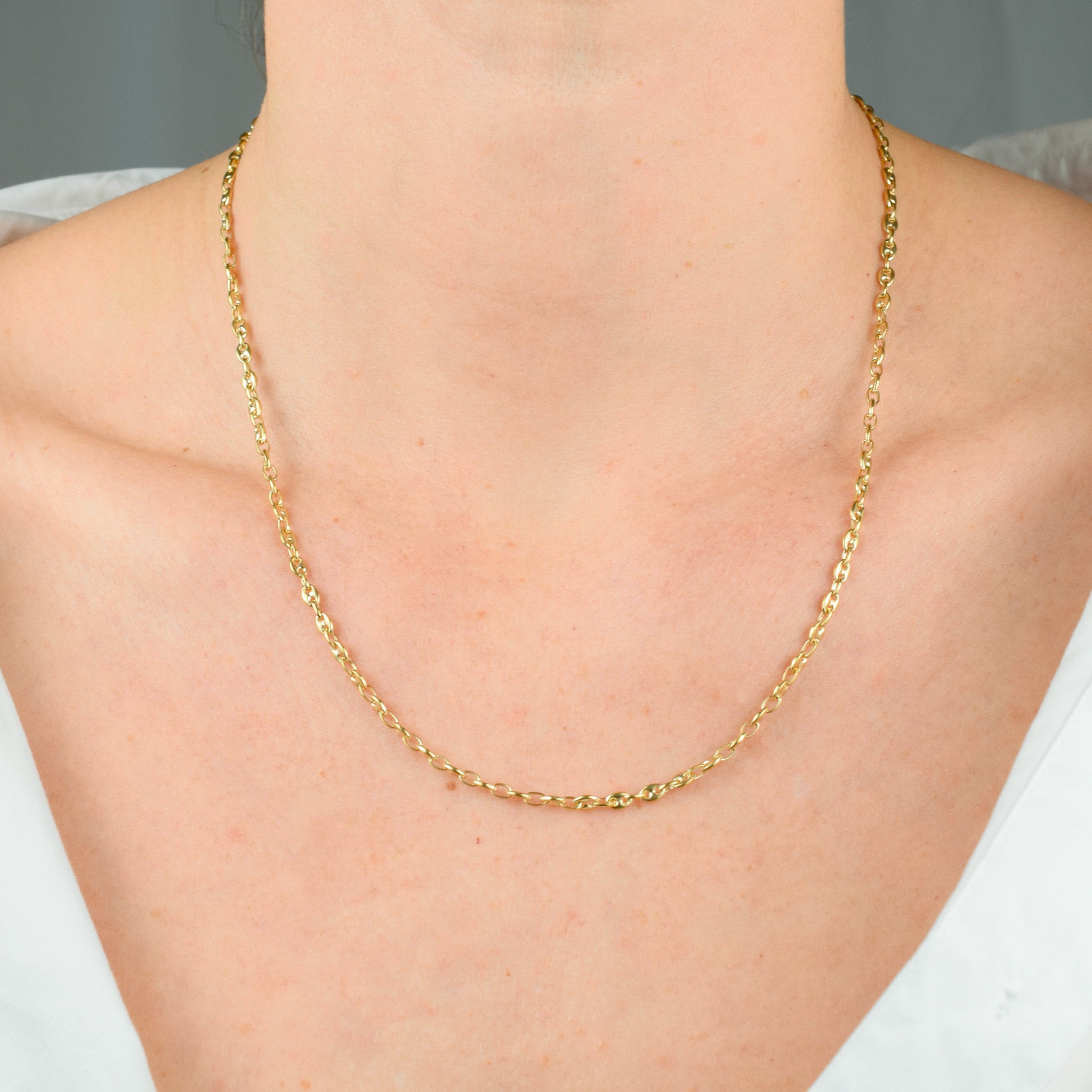 vintage 19.5" 18k gold Mariner Chain Necklace