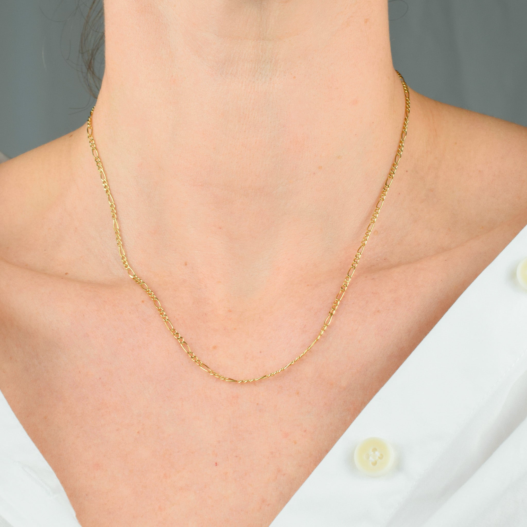 vintage 17.5" 14k Figaro Chain Necklace
