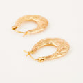 Oval Fancy Gold Hoops