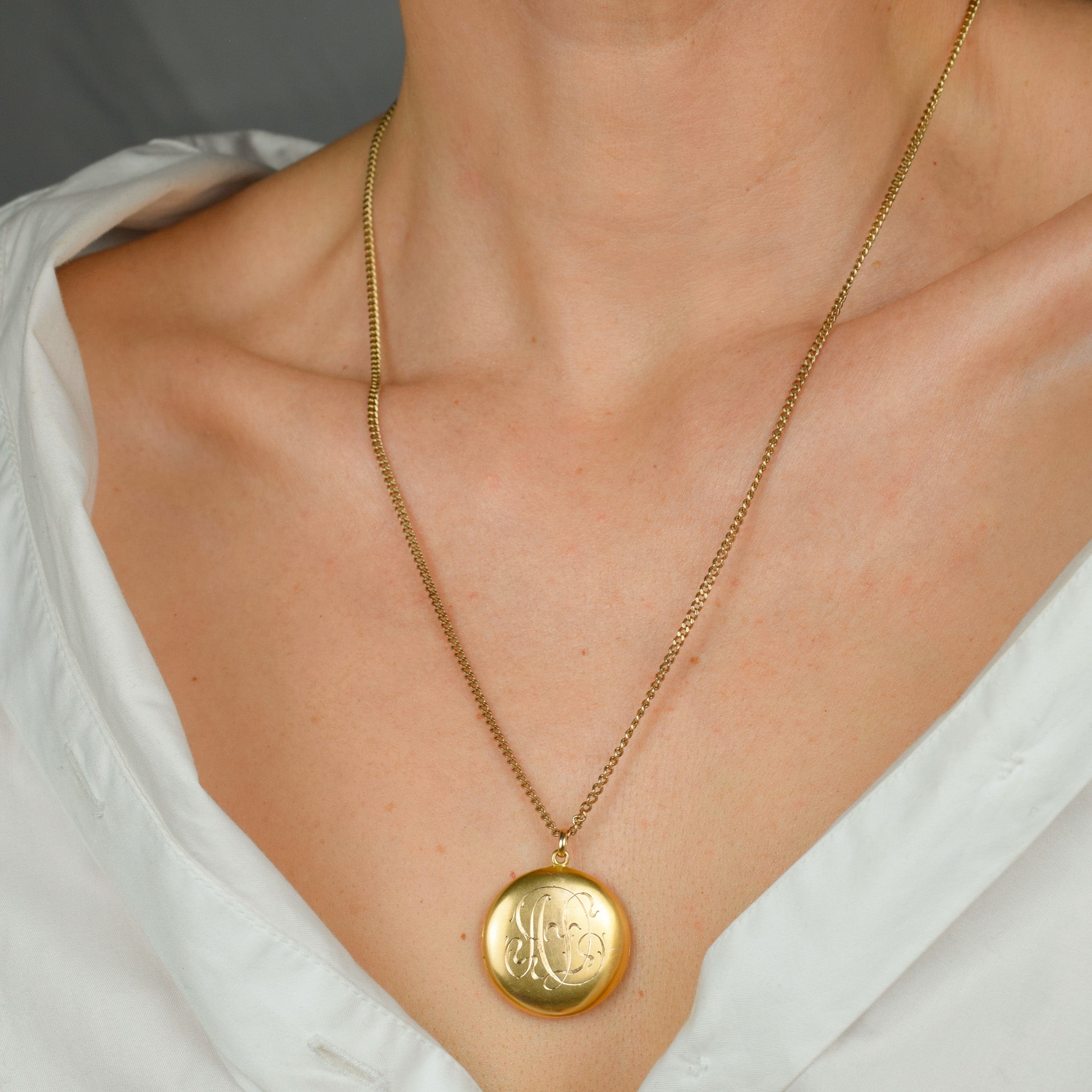 antique 'AD' gold locket