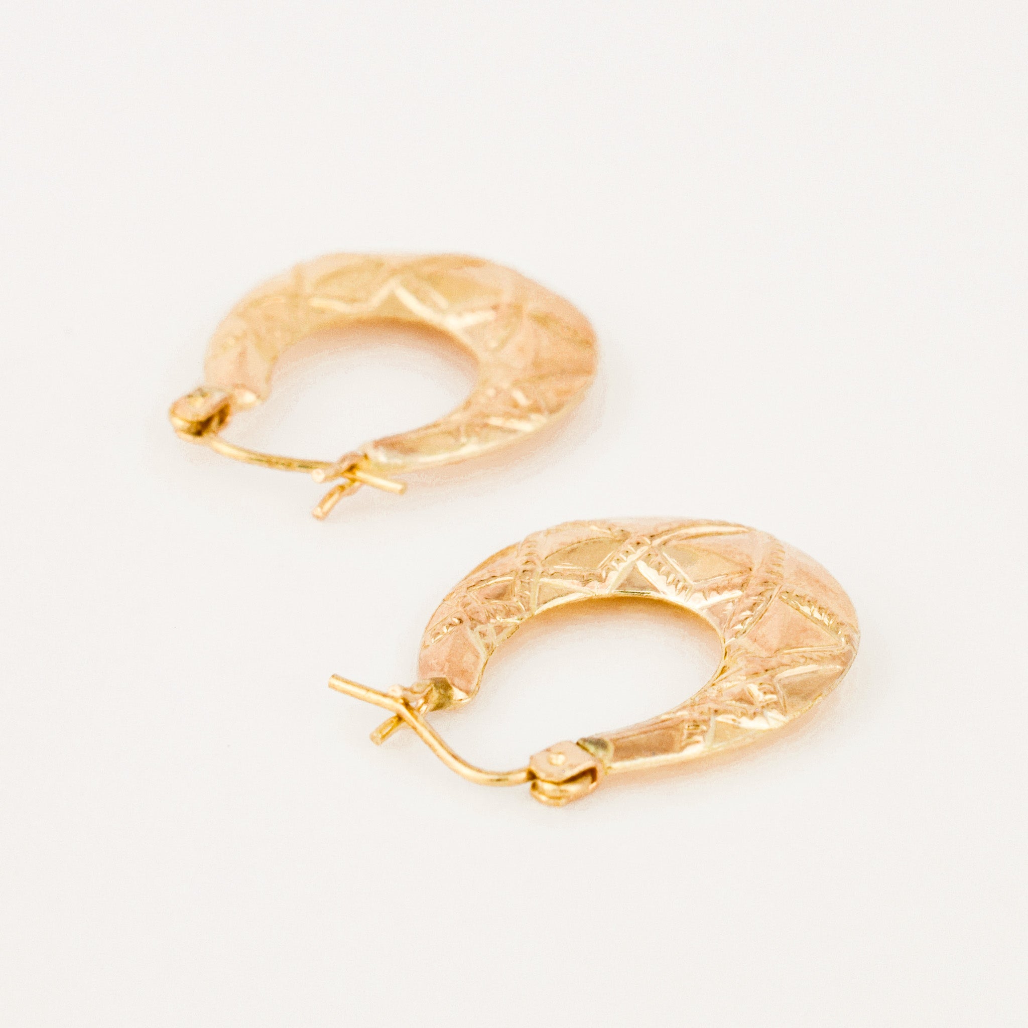 Oval Fancy Gold Hoops